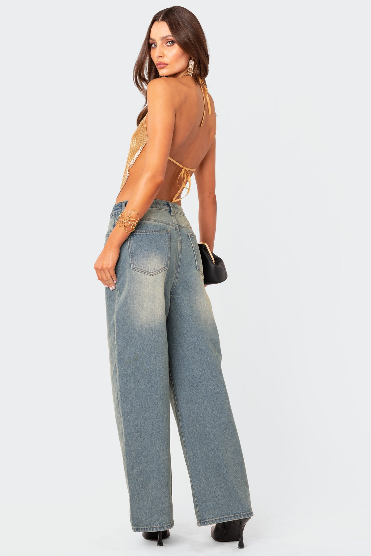 Braya Washed Low Rise Baggy Jeans-Juice Dress