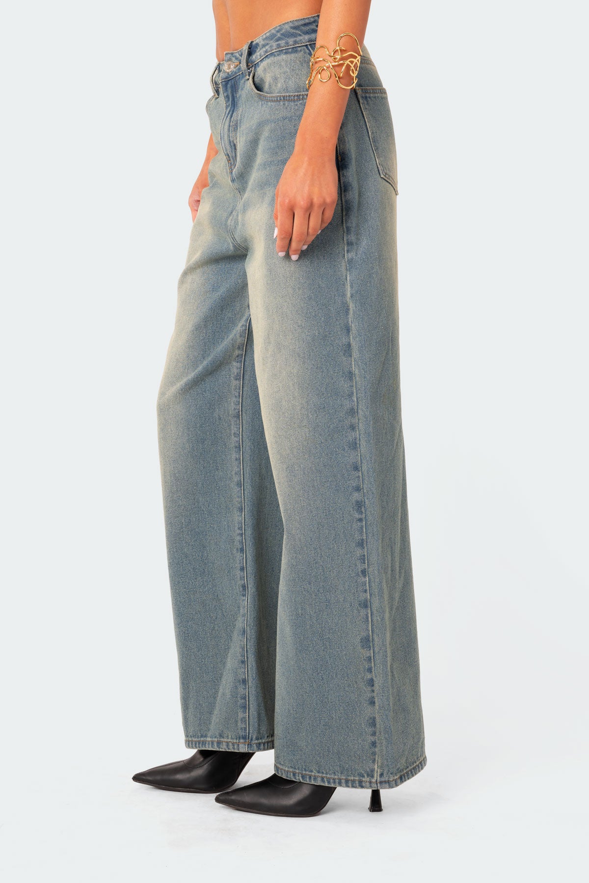 Braya Washed Low Rise Baggy Jeans-Juice Dress