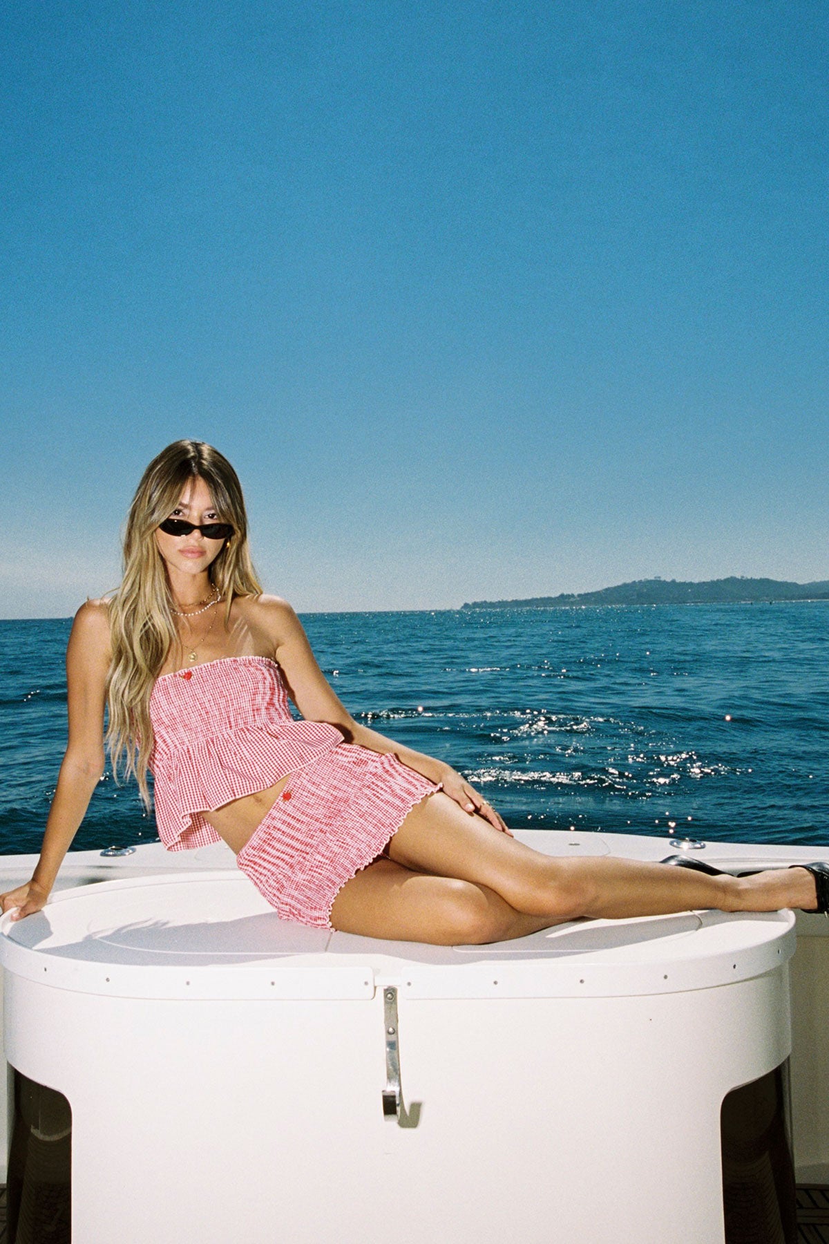 Gingham Scrunch Mini Skirt-Juice Dress