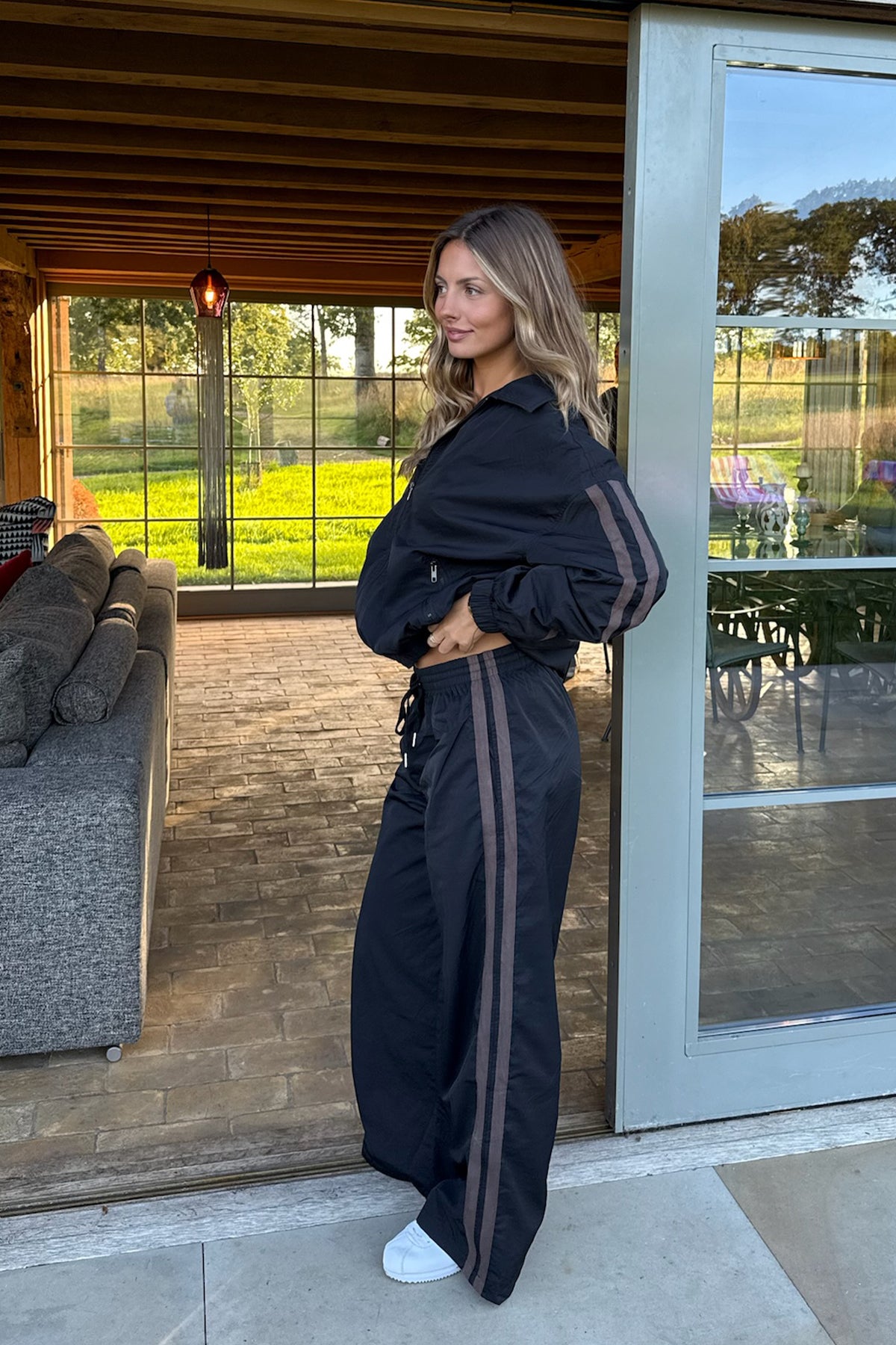 Kieran Stripey Nylon Track Jacket-Juice Dress