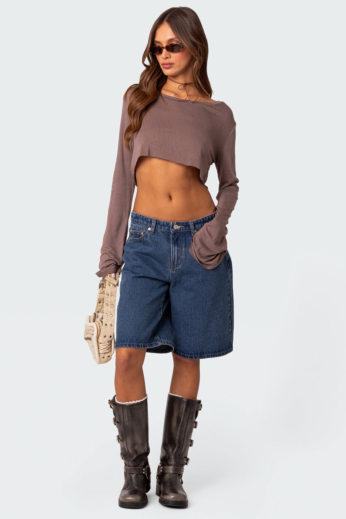 Sheer Raw Hem Crop Top-Juice Dress