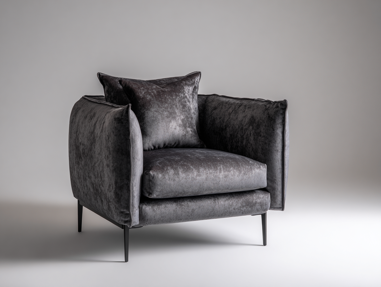 Fauteuil tissu 95x85x78 cm - gris foncé - style moderne