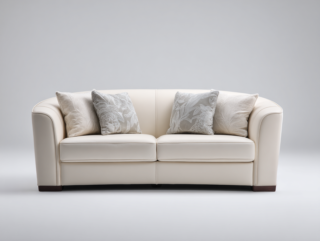 Canapé 2 places en cuir véritable 165x90x85 cm - blanc - style moderne