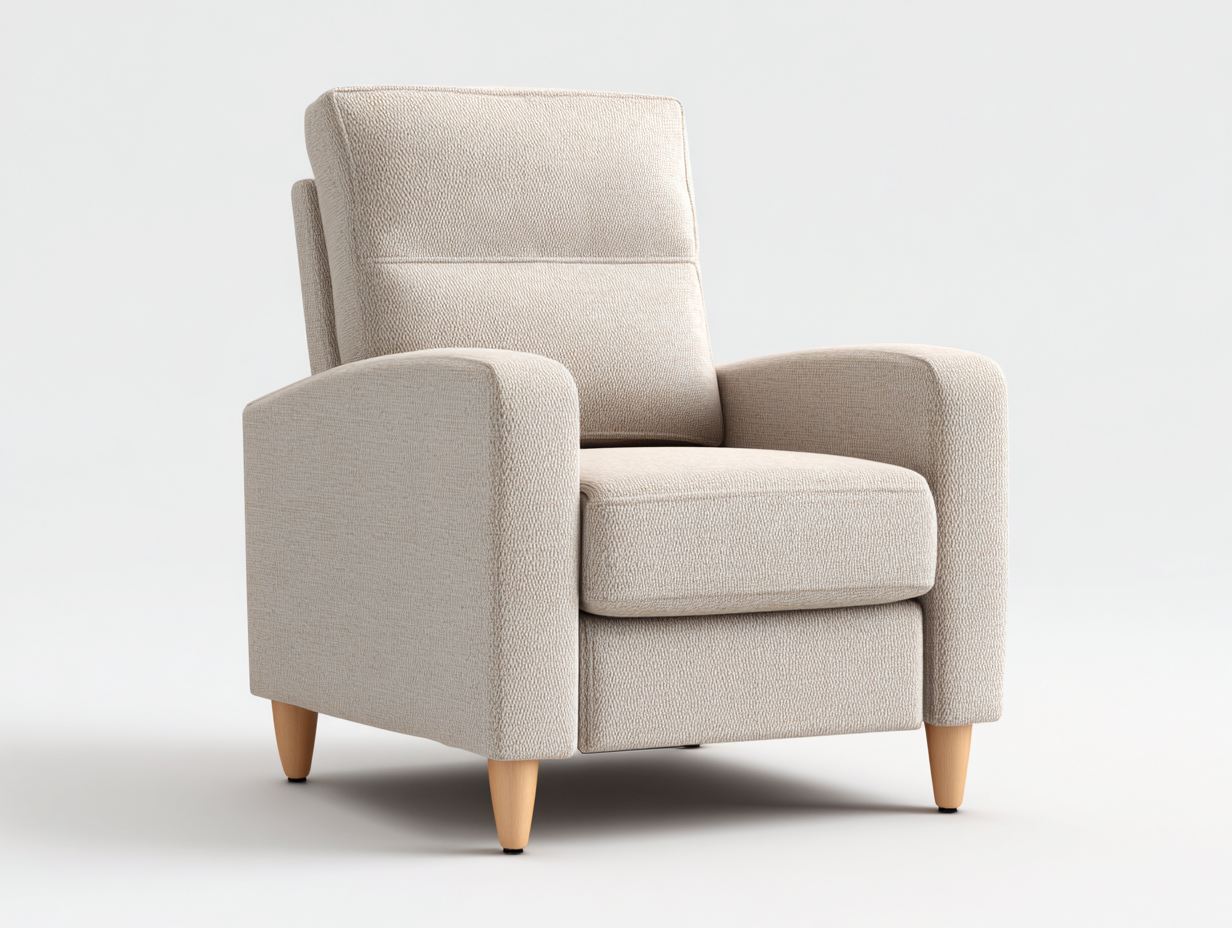 Fauteuil tissu 80x85x95 cm - beige - style moderne