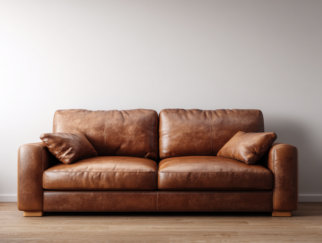 Canapé 2 places en faux cuir 165x90x80 cm - brun - style moderne