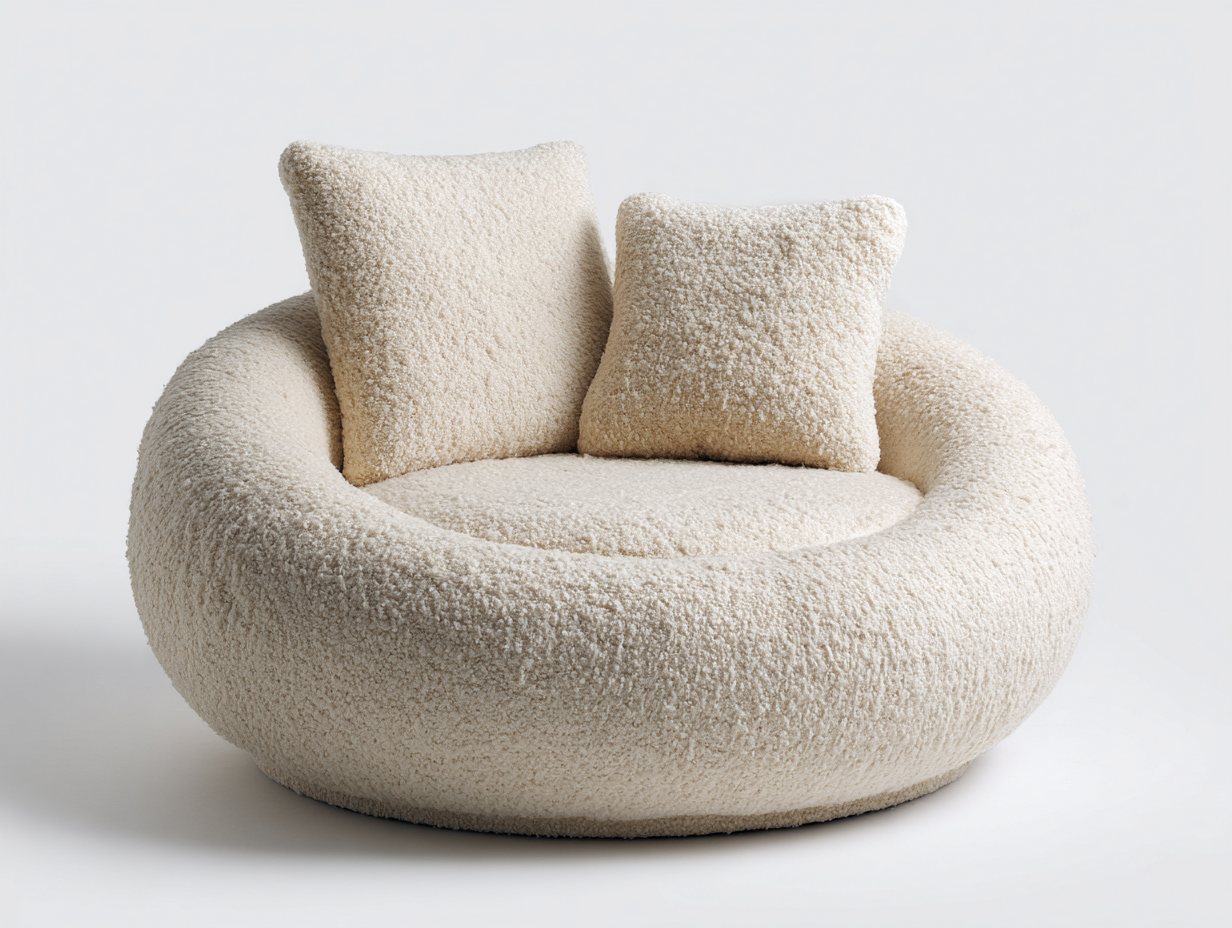 Fauteuil tissu 95x90x78 cm - beige - style moderne