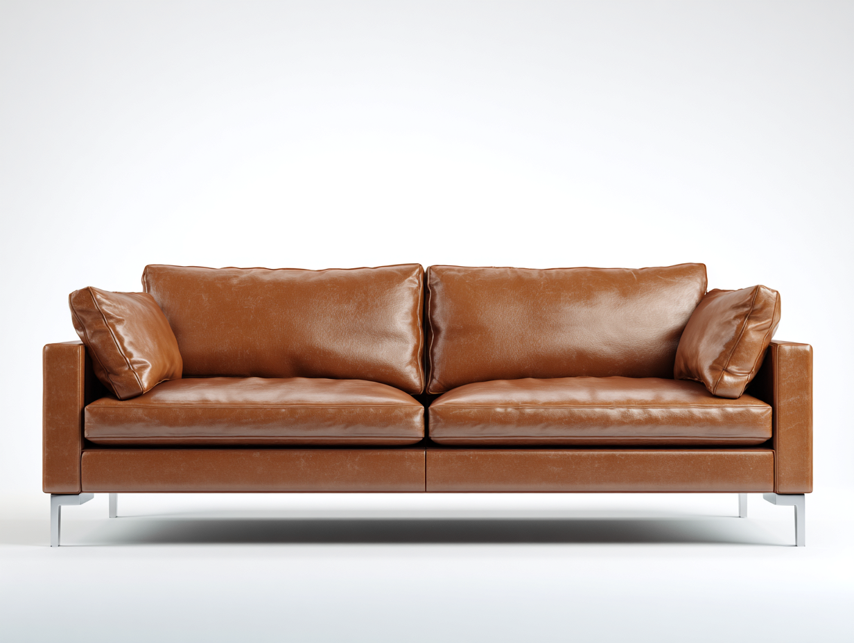 Canapé 2 places cuir synthétique 170x85x80 cm - marron - style moderne