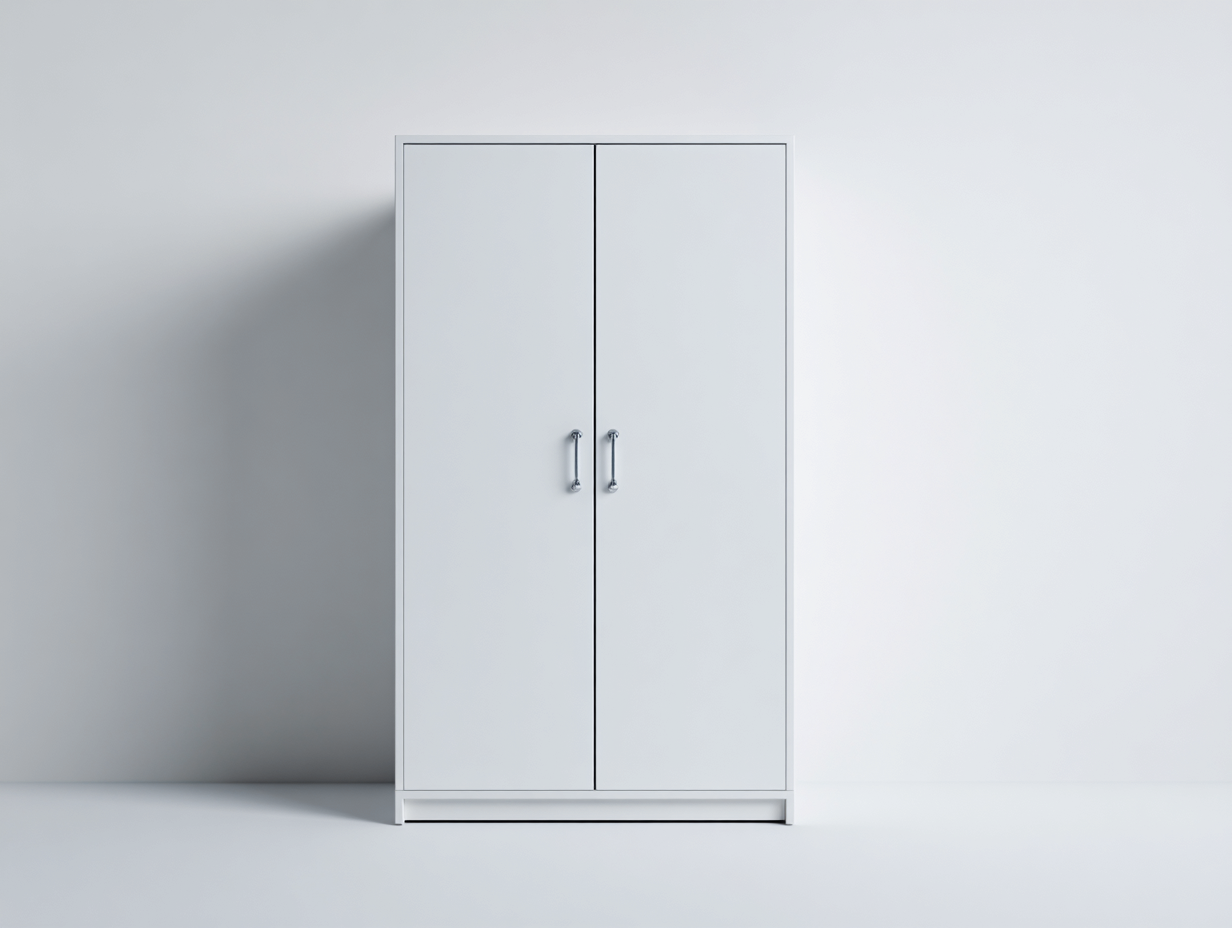 Armoire en bois 90x50x185 cm - blanc - 2 portes