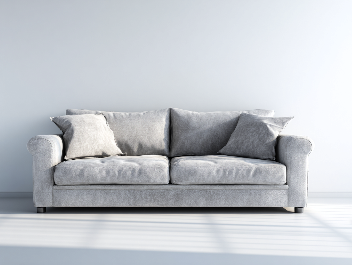 Canapé 2 places tissu 170x90x85 cm - gris clair - style moderne