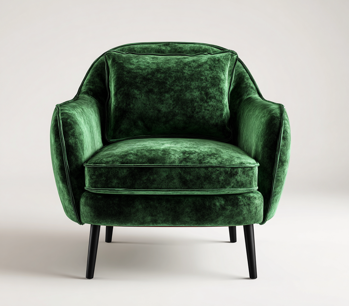 Fauteuil tissu 78x80x90 cm - vert - style moderne