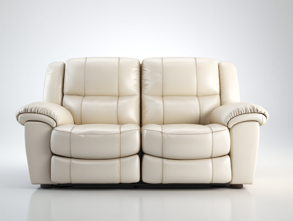 Canapé 2 places cuir synthétique 160x90x95 cm - beige - style moderne