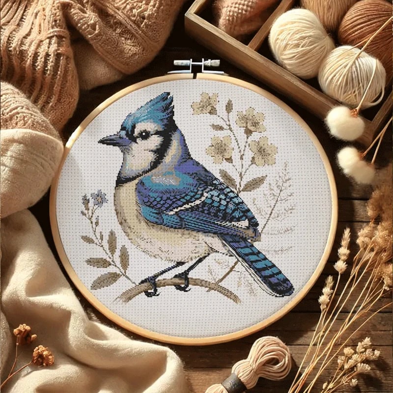🔥 Flash Sale 49% OFF - 🌸Flower and Bluebird Cross Stitch Kit