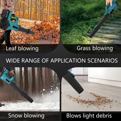 21V cordless 6-speed leaf blower: For quick and effective garden & patio cleaning – includes 2 batteries