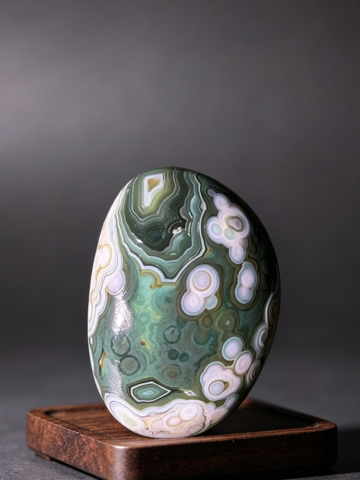Mongolian Gobi flower‑eye agate（C2）1.97×1.42×0.91 in