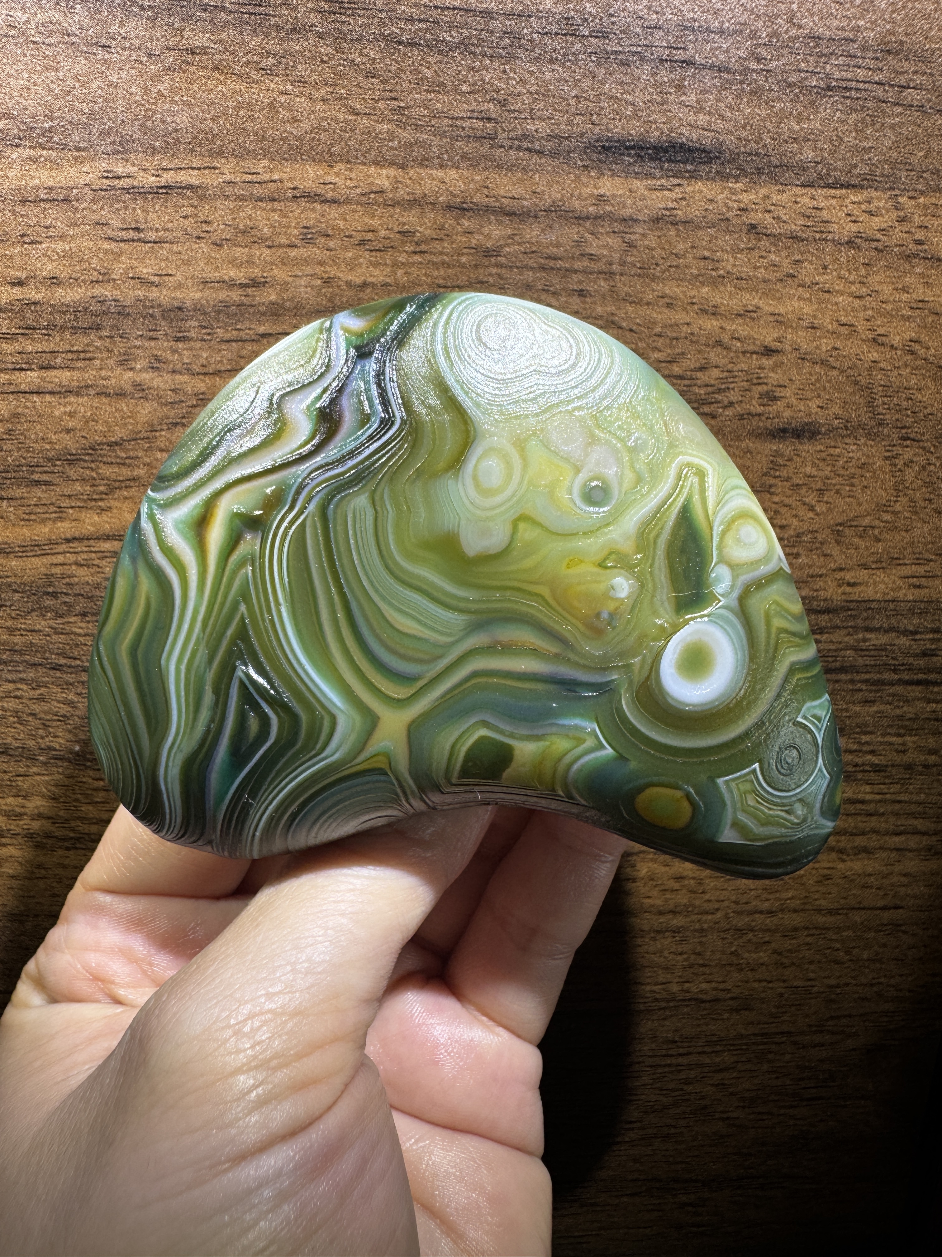 Mongolian Gobi flower‑eye agate（E5）3.54×2.36×1.18 in