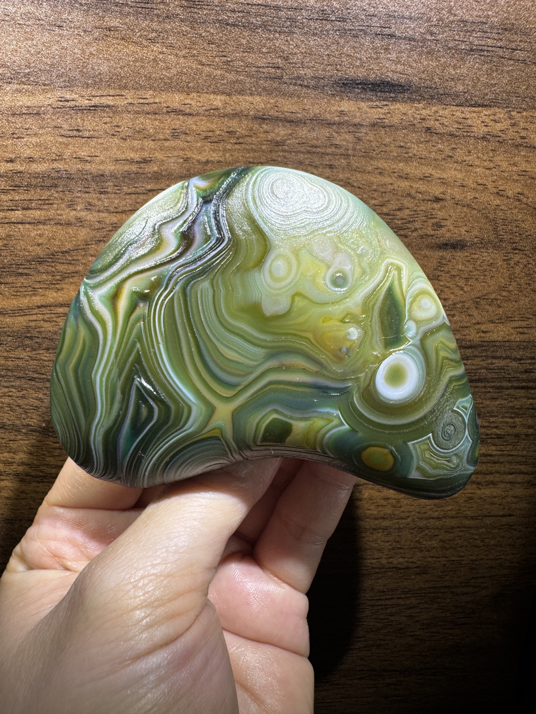 Mongolian Gobi flower‑eye agate（E5）3.54×2.36×1.18 in