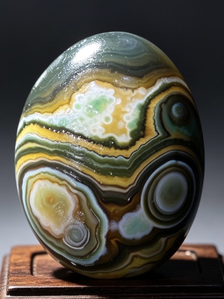 Mongolian Gobi flower‑eye agate（B2）1.69×1.22×0.83 in