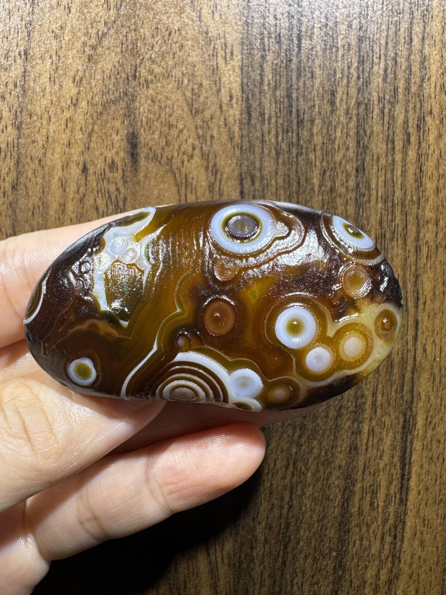 Mongolian Gobi flower‑eye agate（C55）2.56×1.38×0.79 in