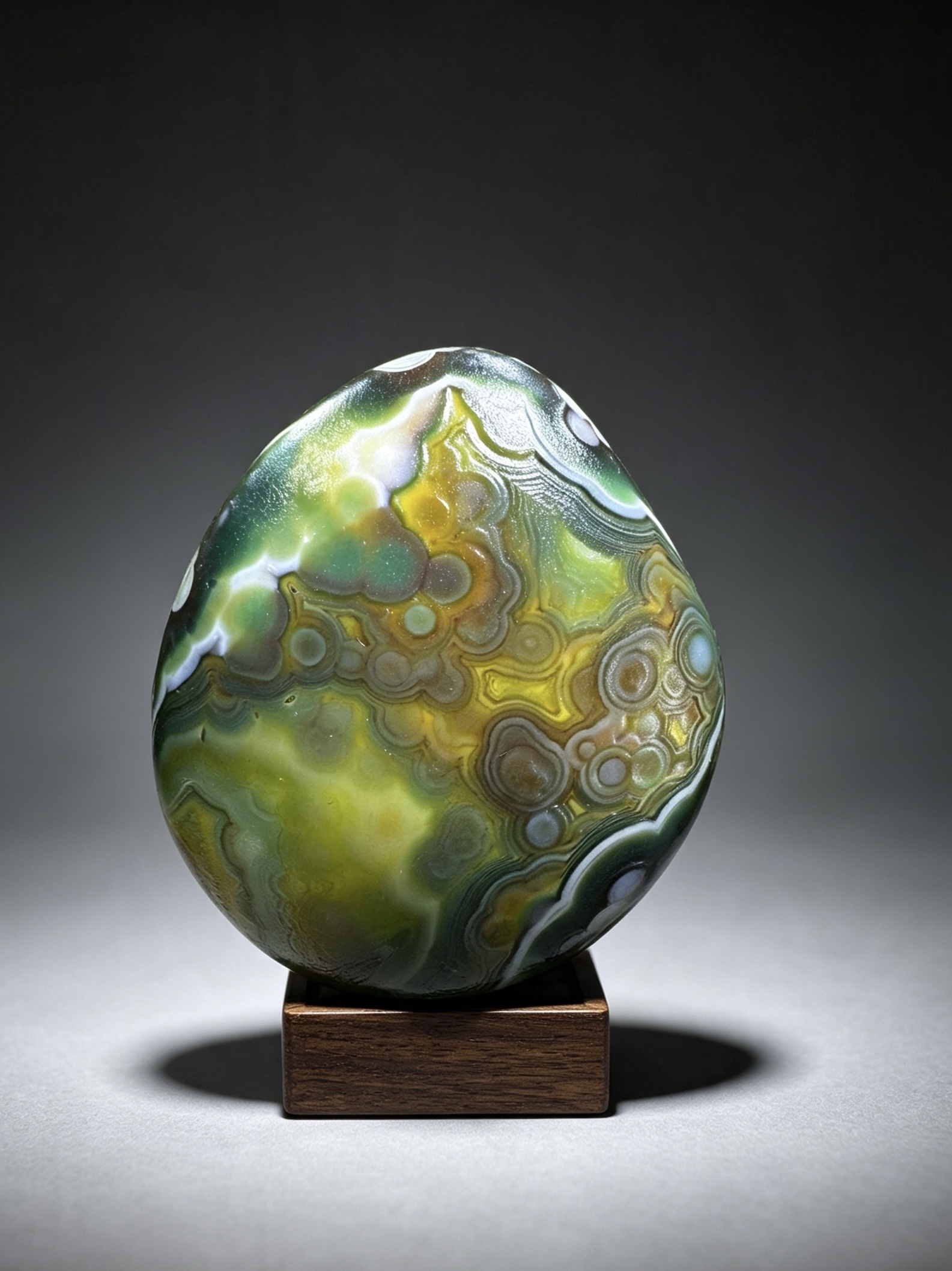 Mongolian Gobi flower‑eye agate（C47）2.28×1.97×0.98 in