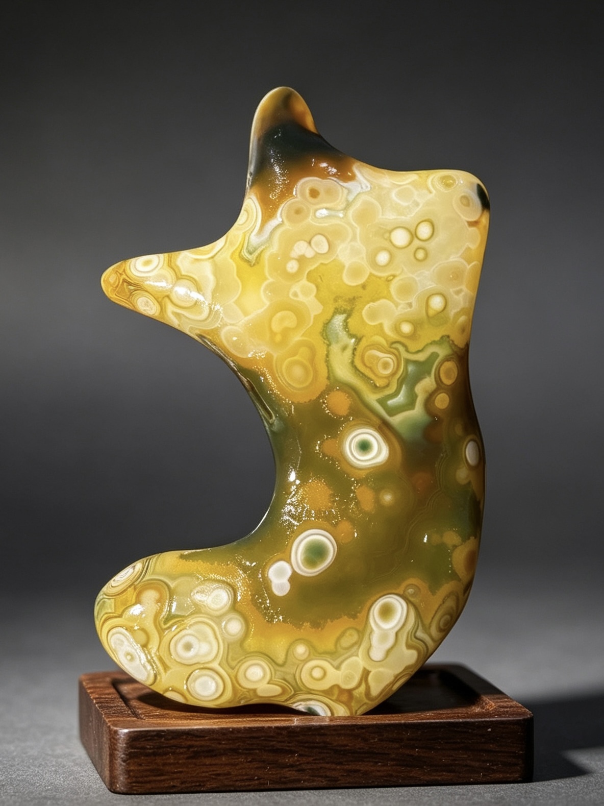 Mongolian Gobi flower‑eye agate（E1） 5.16×2.95×1.18 in