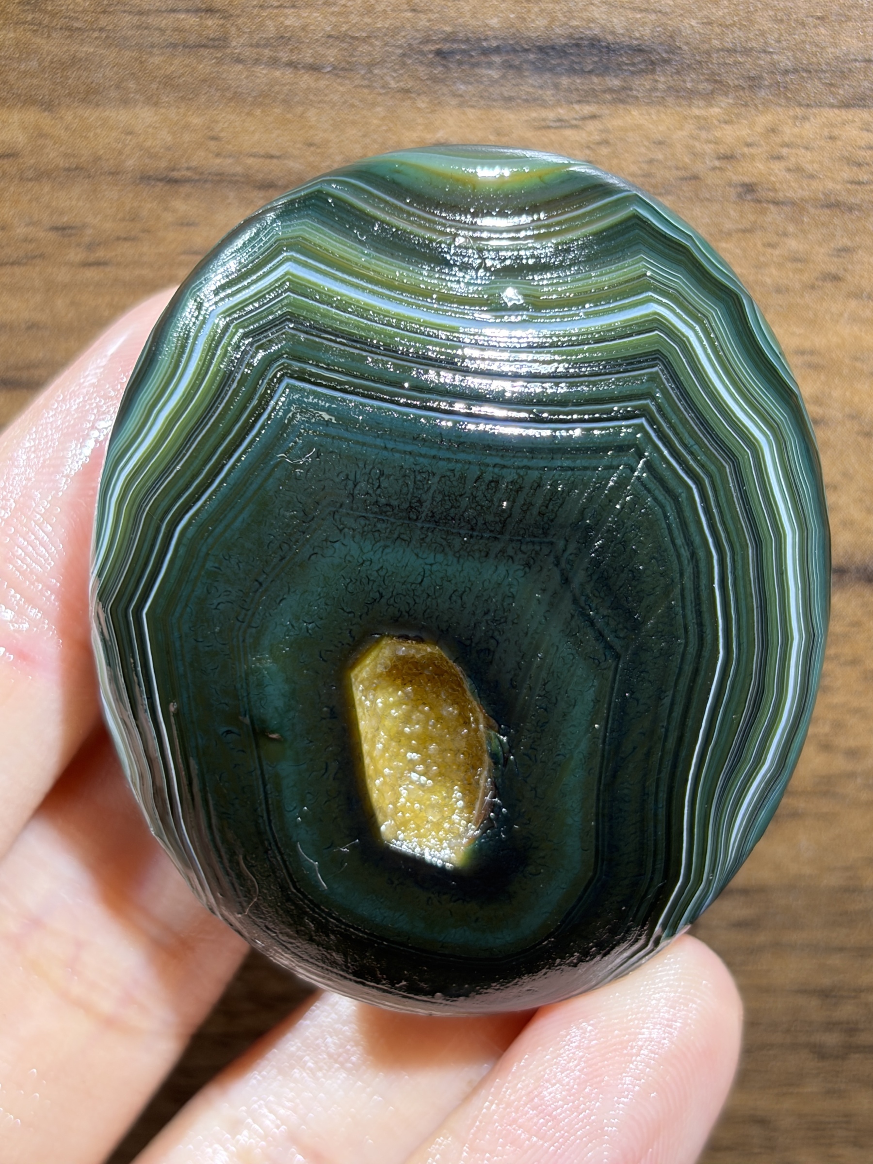 Mongolian Gobi flower‑eye agate（C14）2.20×1.89×0.79 in