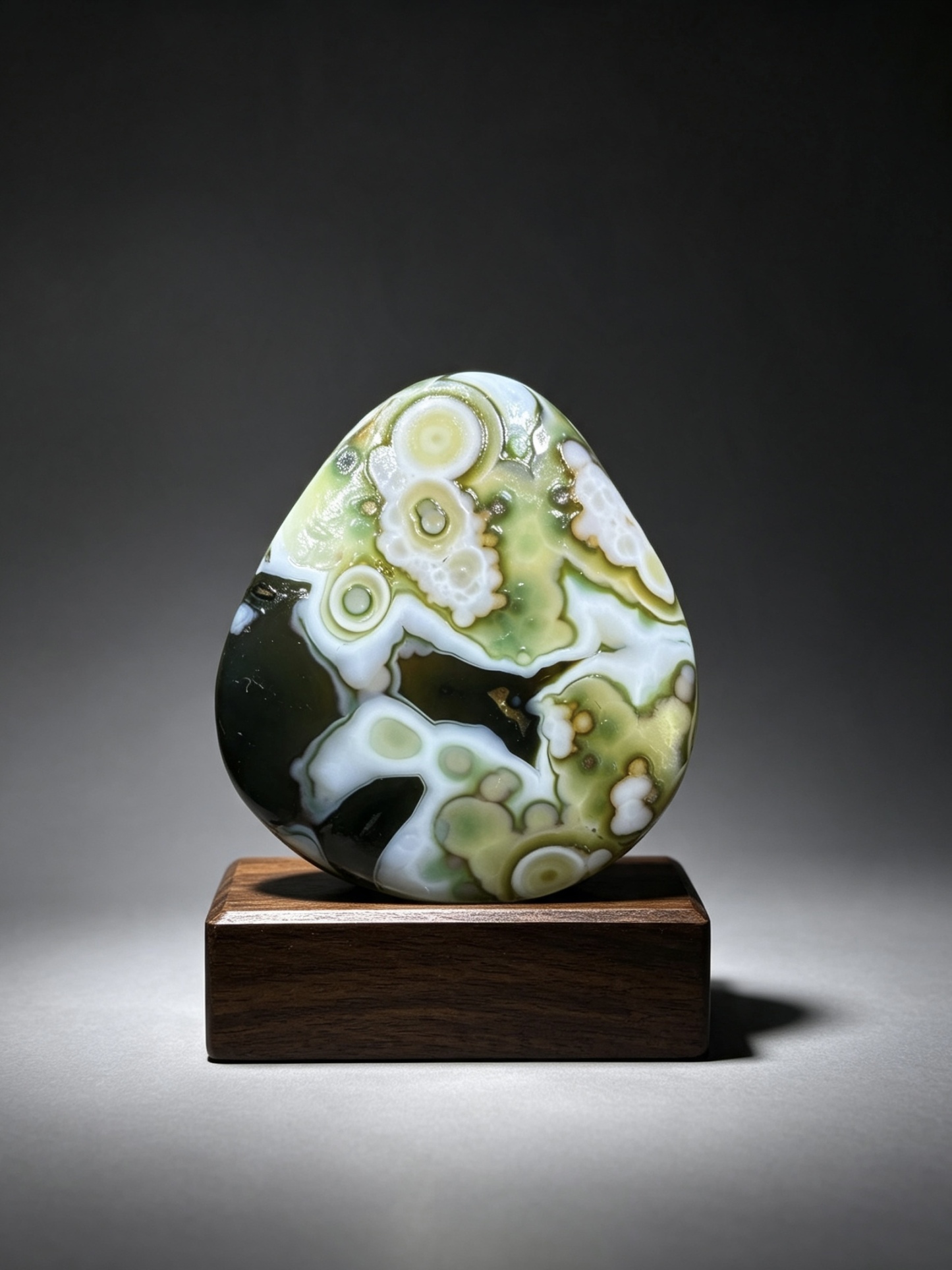 Mongolian Gobi flower‑eye agate（C56）2.36×2.17×0.79 in
