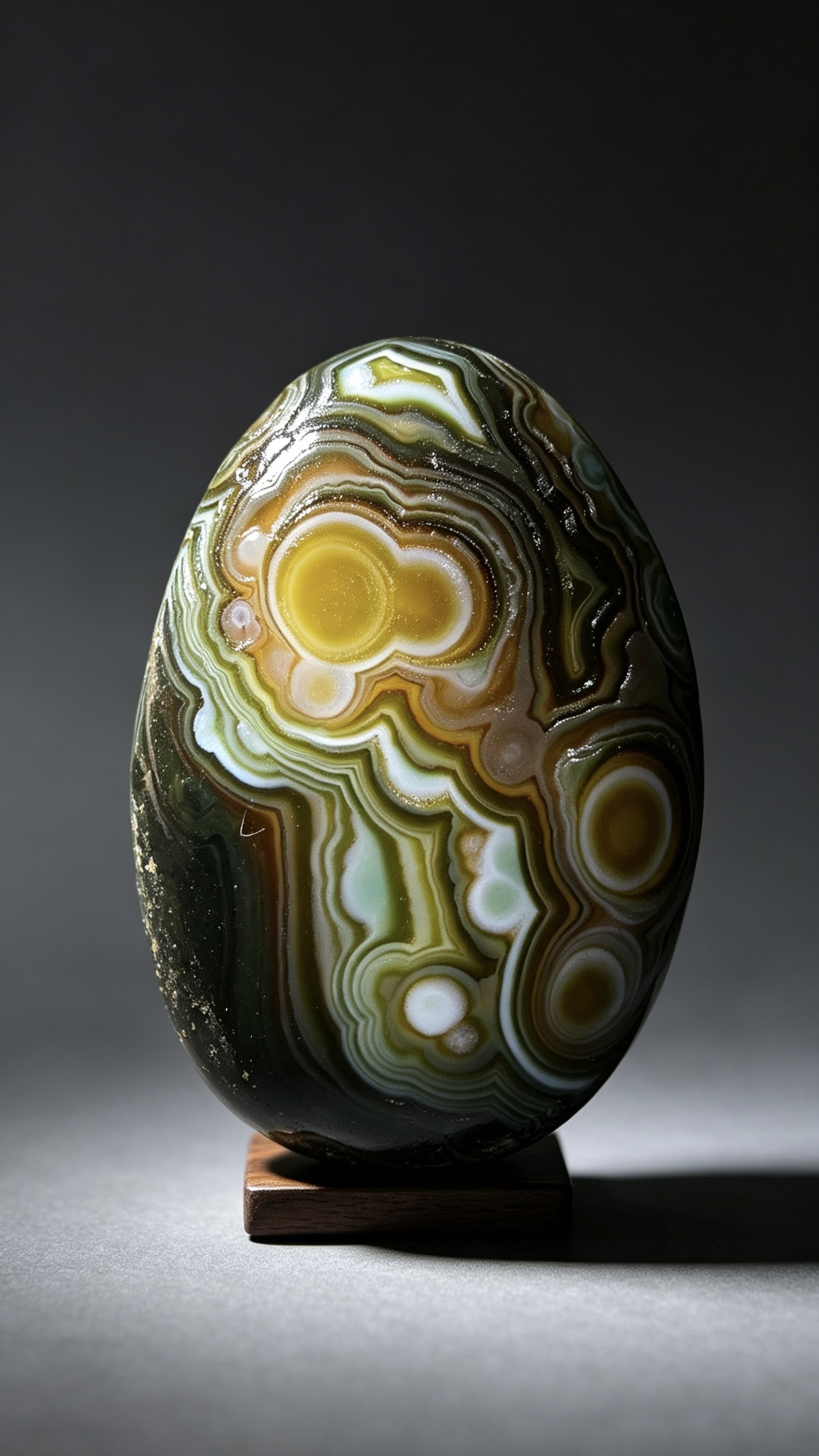 Mongolian Gobi flower‑eye agate（C13）1.97×1.38×0.87 in