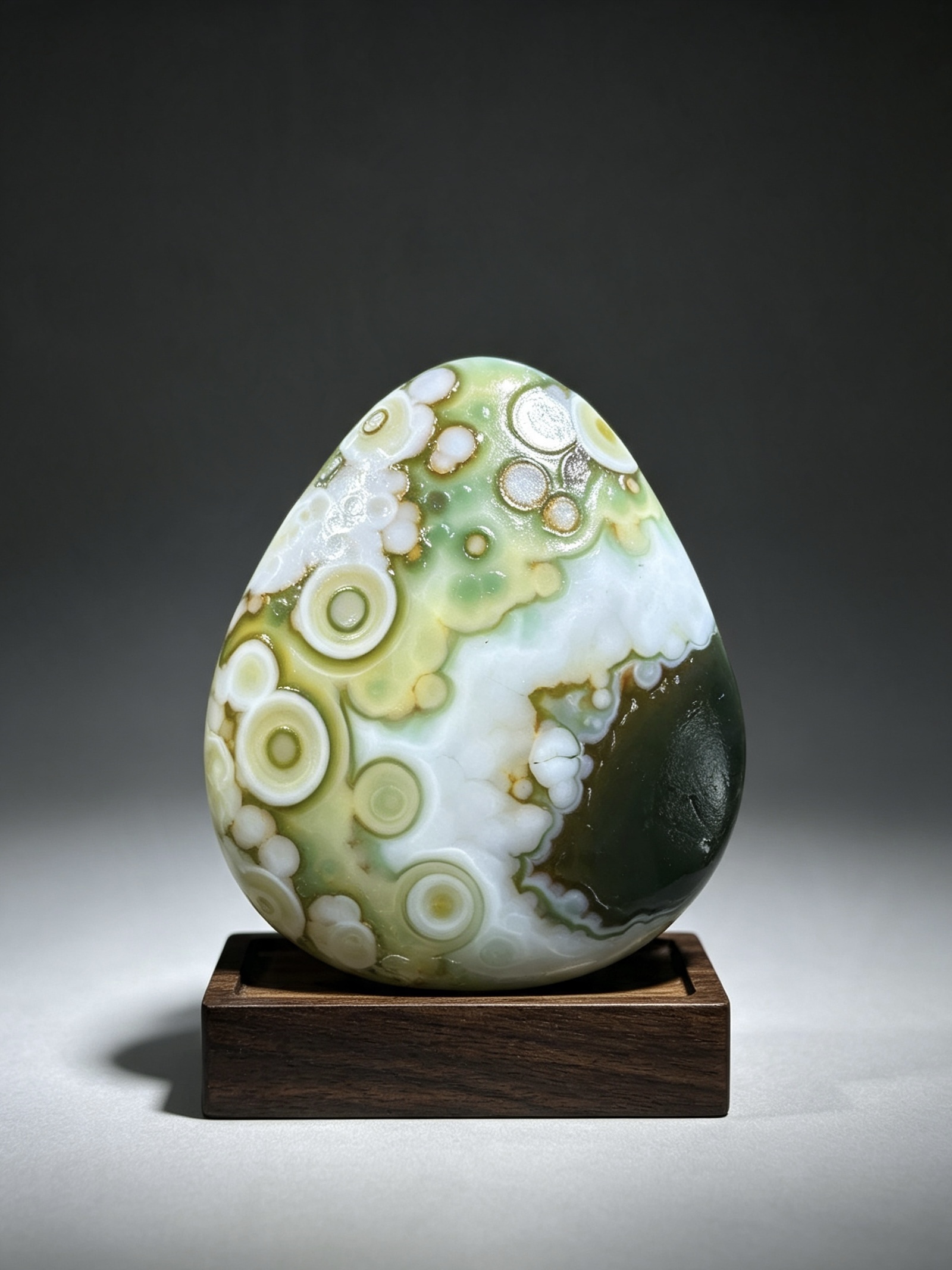 Mongolian Gobi flower‑eye agate（C56）2.36×2.17×0.79 in