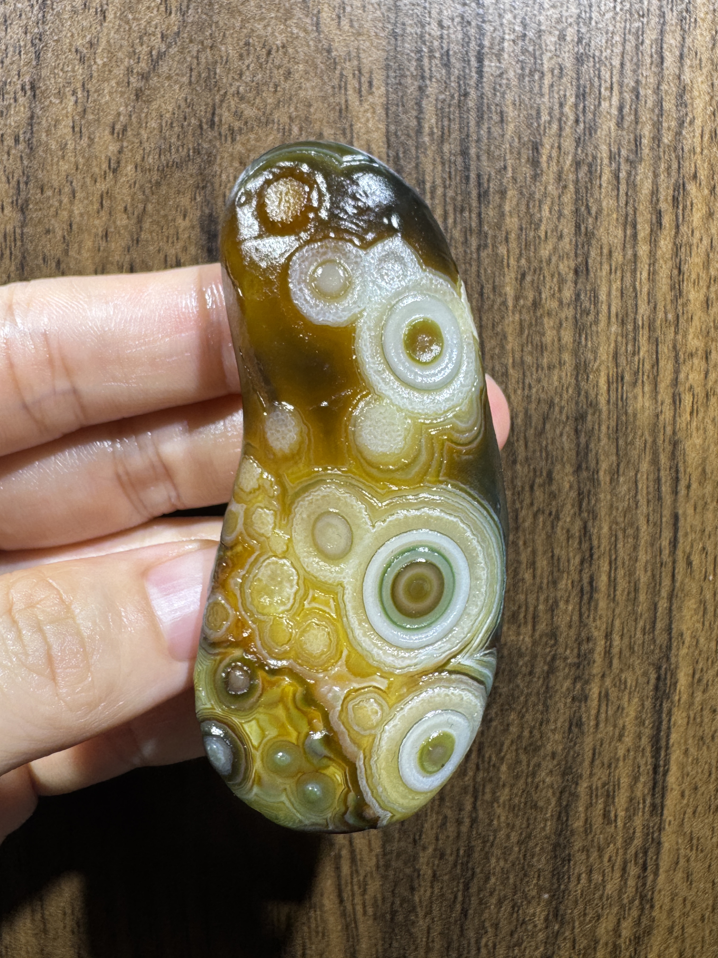 Mongolian Gobi flower‑eye agate（C48）2.95×1.34×0.71 in