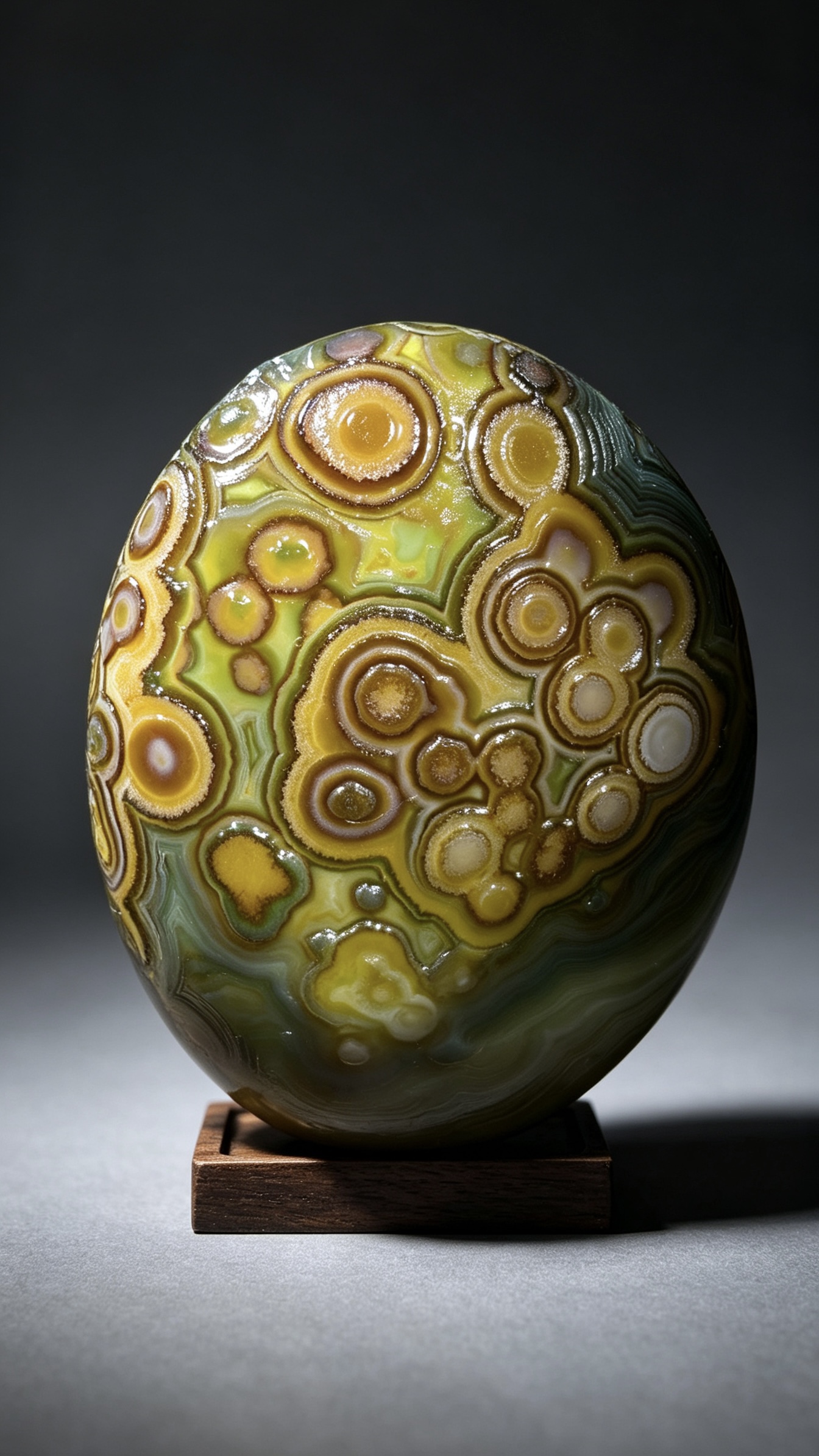 Mongolian Gobi flower‑eye agate（C17）1.97×1.57×0.79 in