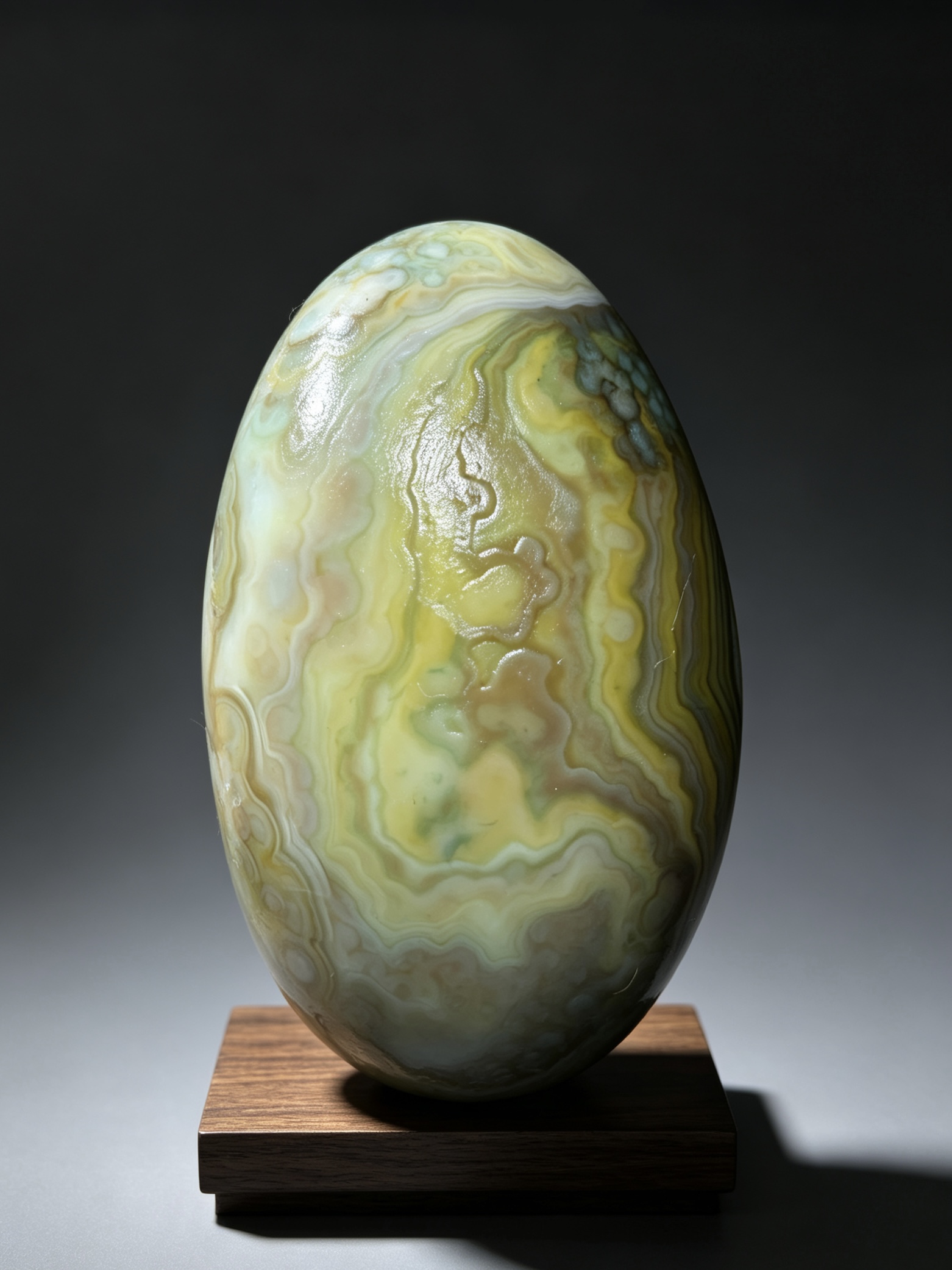 Mongolian Gobi flower‑eye agate（D1）3.35×1.97×1.57 in