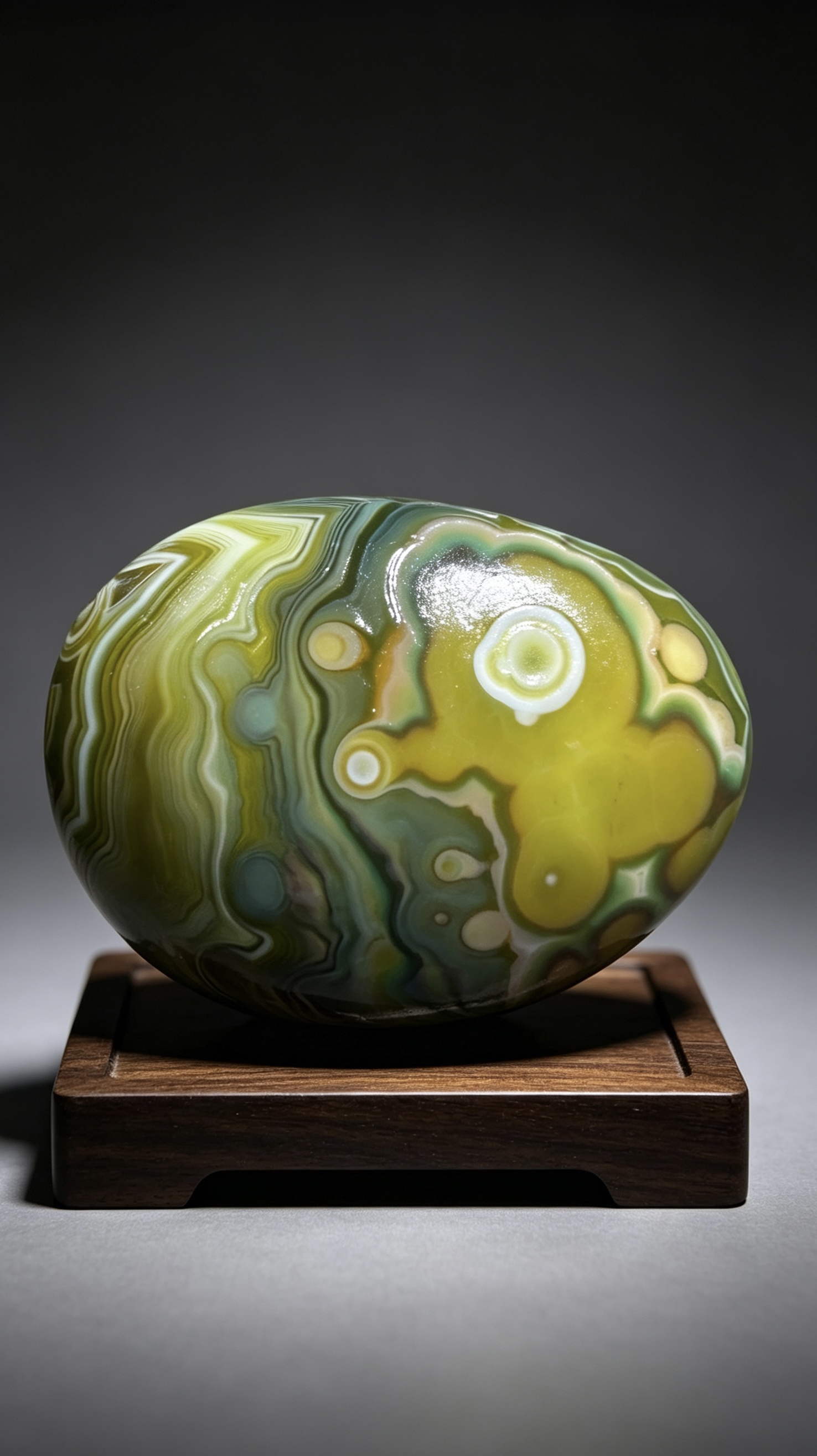Mongolian Gobi Flower-Eye Agate (D18) 2.56×1.97×1.42 in