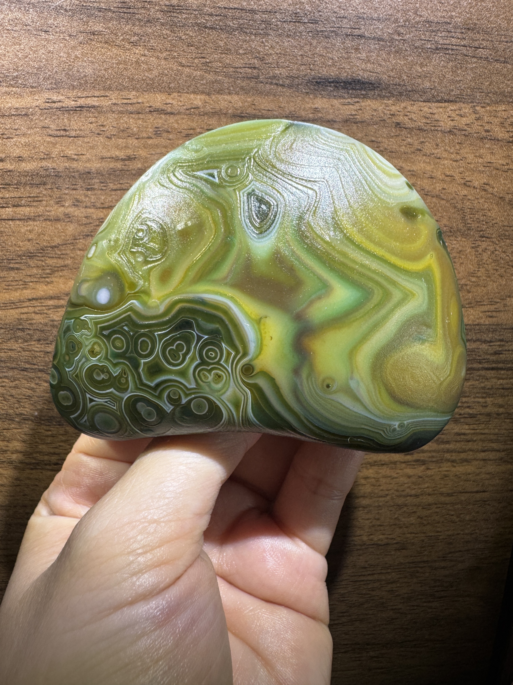 Mongolian Gobi flower‑eye agate（E5）3.54×2.36×1.18 in
