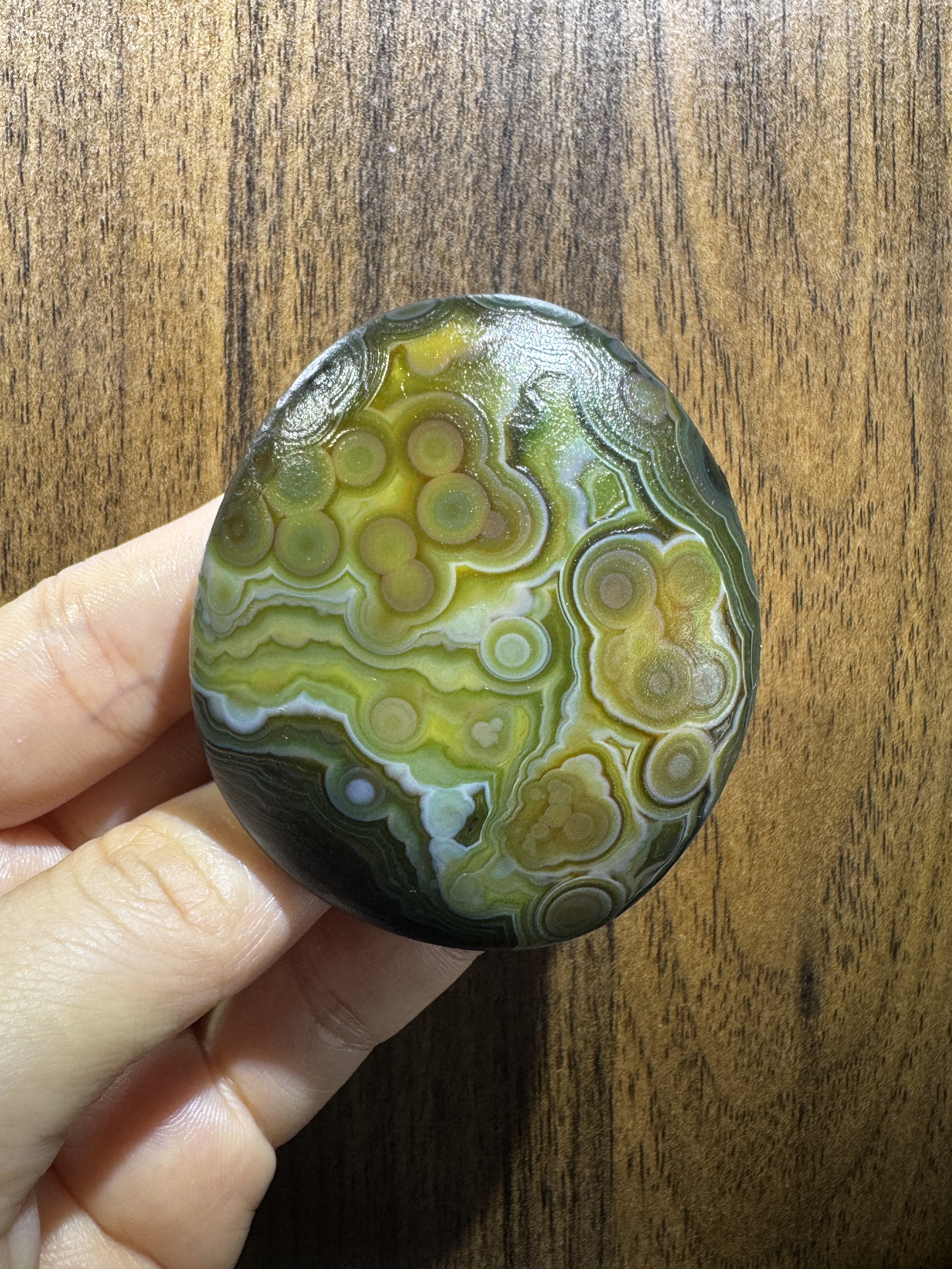 Mongolian Gobi flower‑eye agate（C46）2.36×1.97×0.79 in