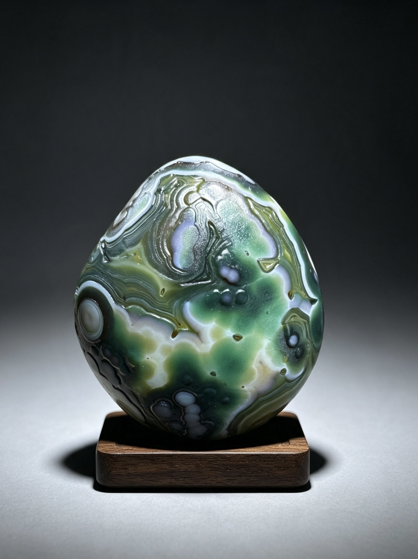 Mongolian Gobi flower‑eye agate（C47）2.28×1.97×0.98 in