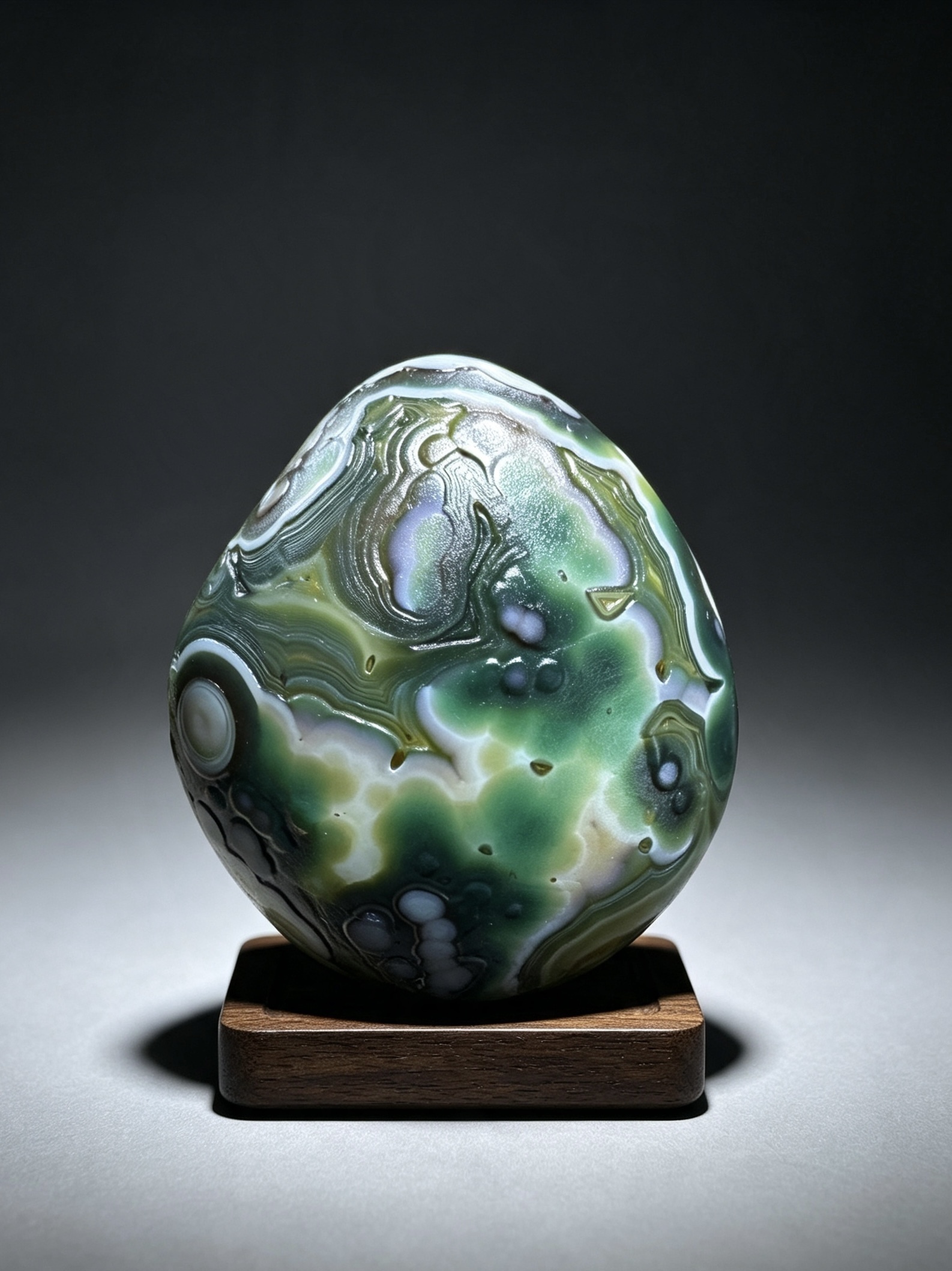 Mongolian Gobi flower‑eye agate（C47）2.28×1.97×0.98 in