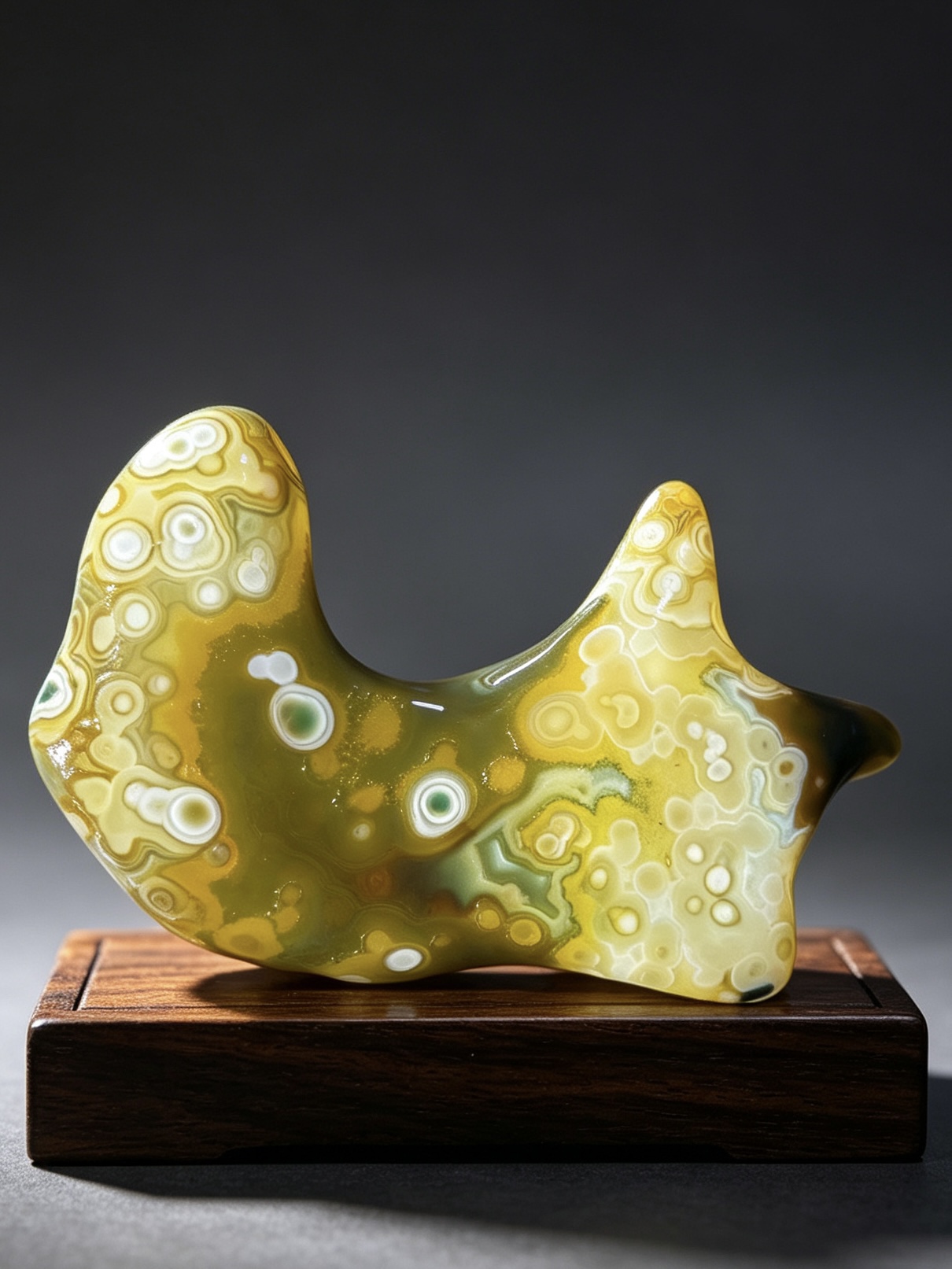 Mongolian Gobi flower‑eye agate（E1） 5.16×2.95×1.18 in