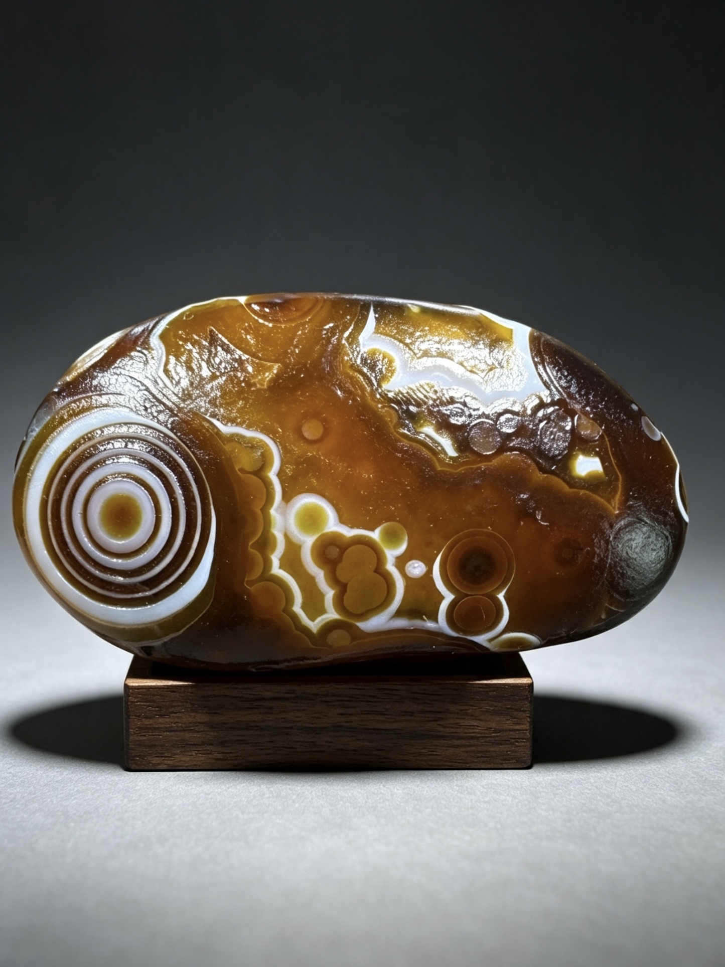 Mongolian Gobi flower‑eye agate（C55）2.56×1.38×0.79 in