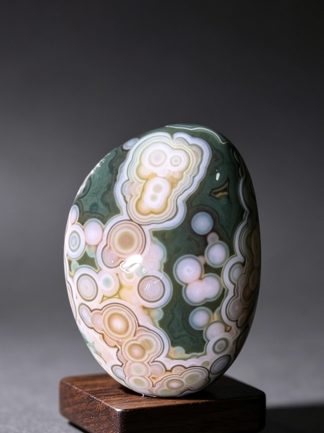 Mongolian Gobi flower‑eye agate（C2）1.97×1.42×0.91 in