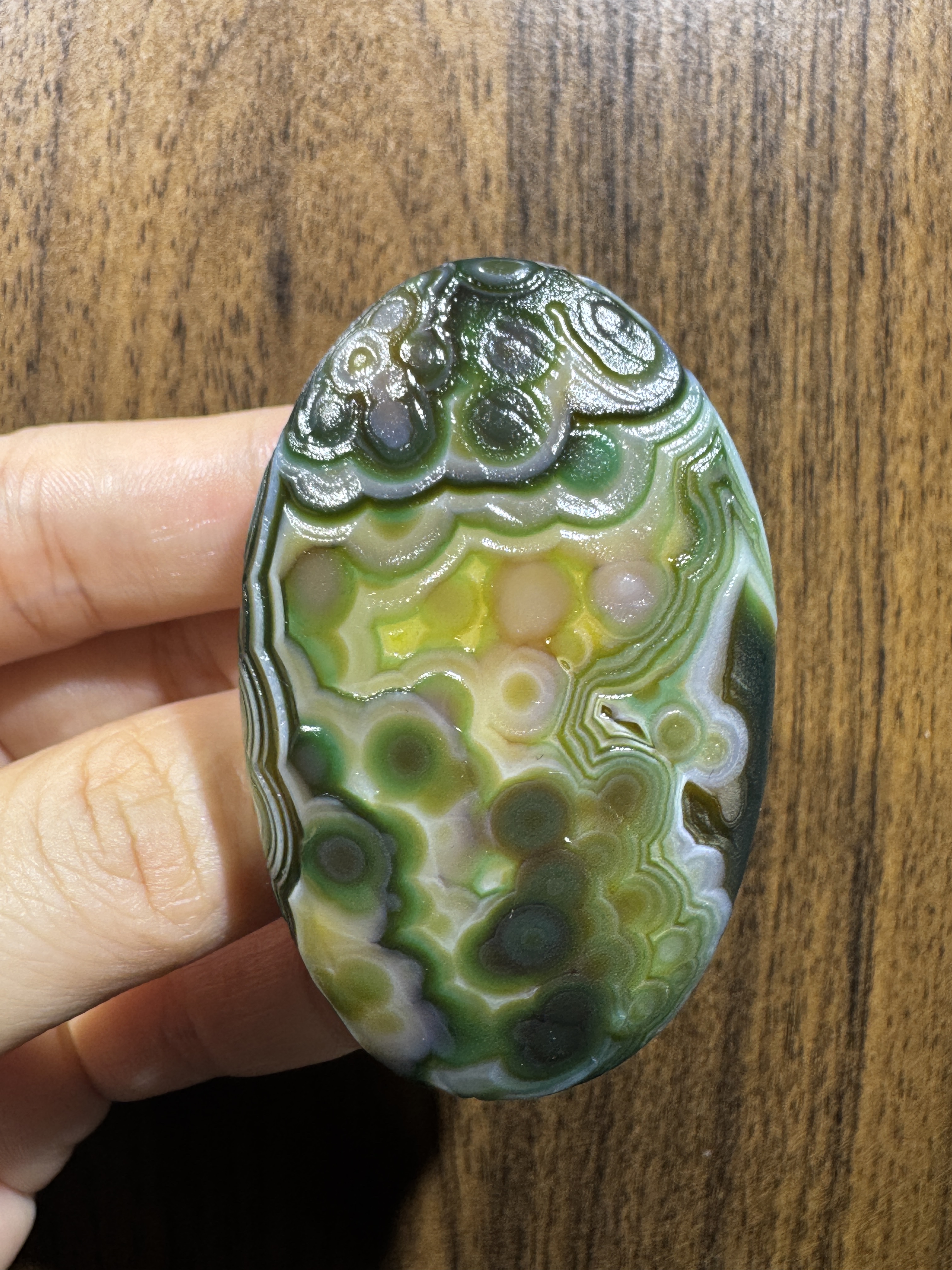 Mongolian Gobi flower‑eye agate（C53）2.44×1.57×0.71 in