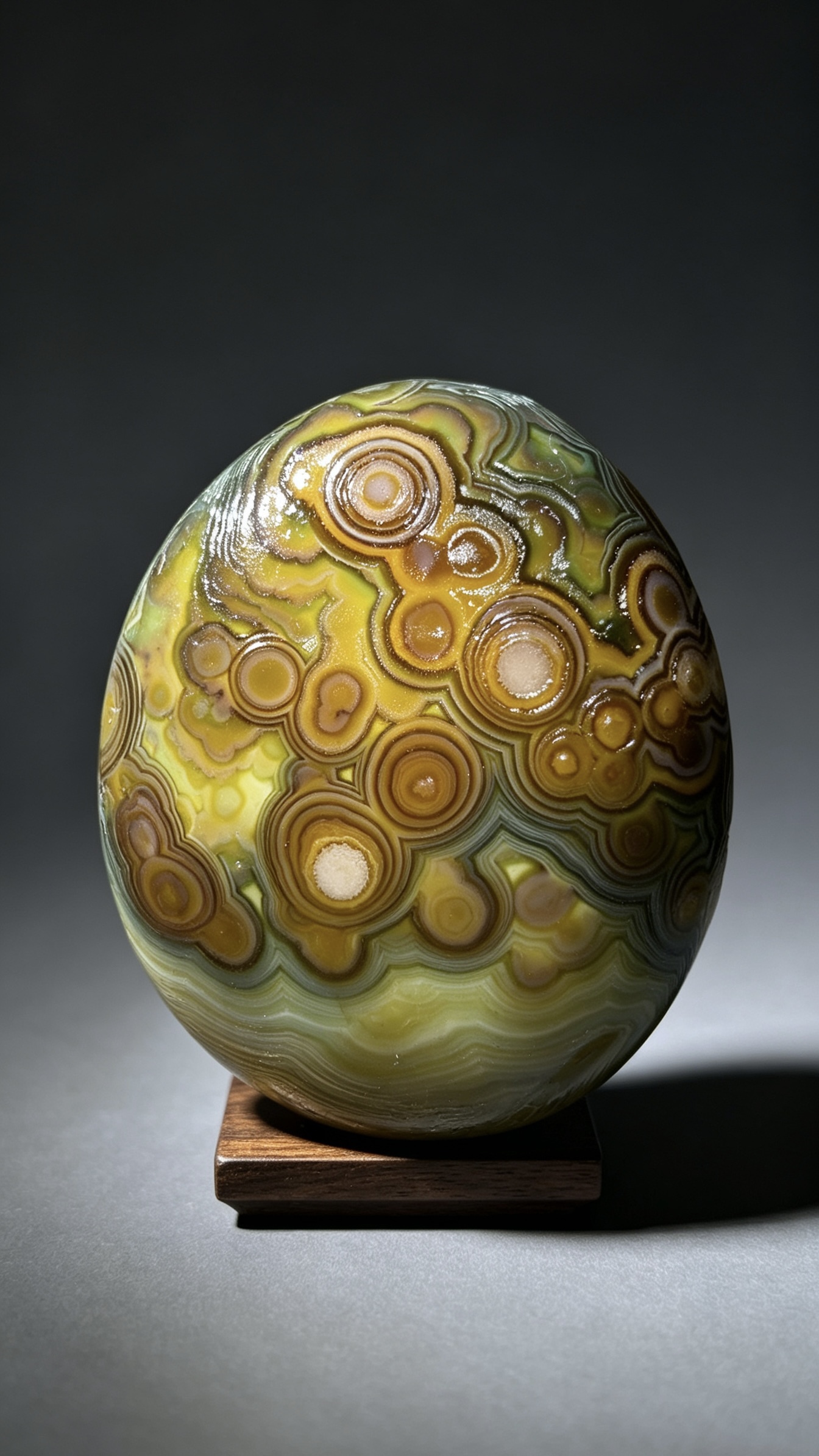 Mongolian Gobi flower‑eye agate（C17）1.97×1.57×0.79 in