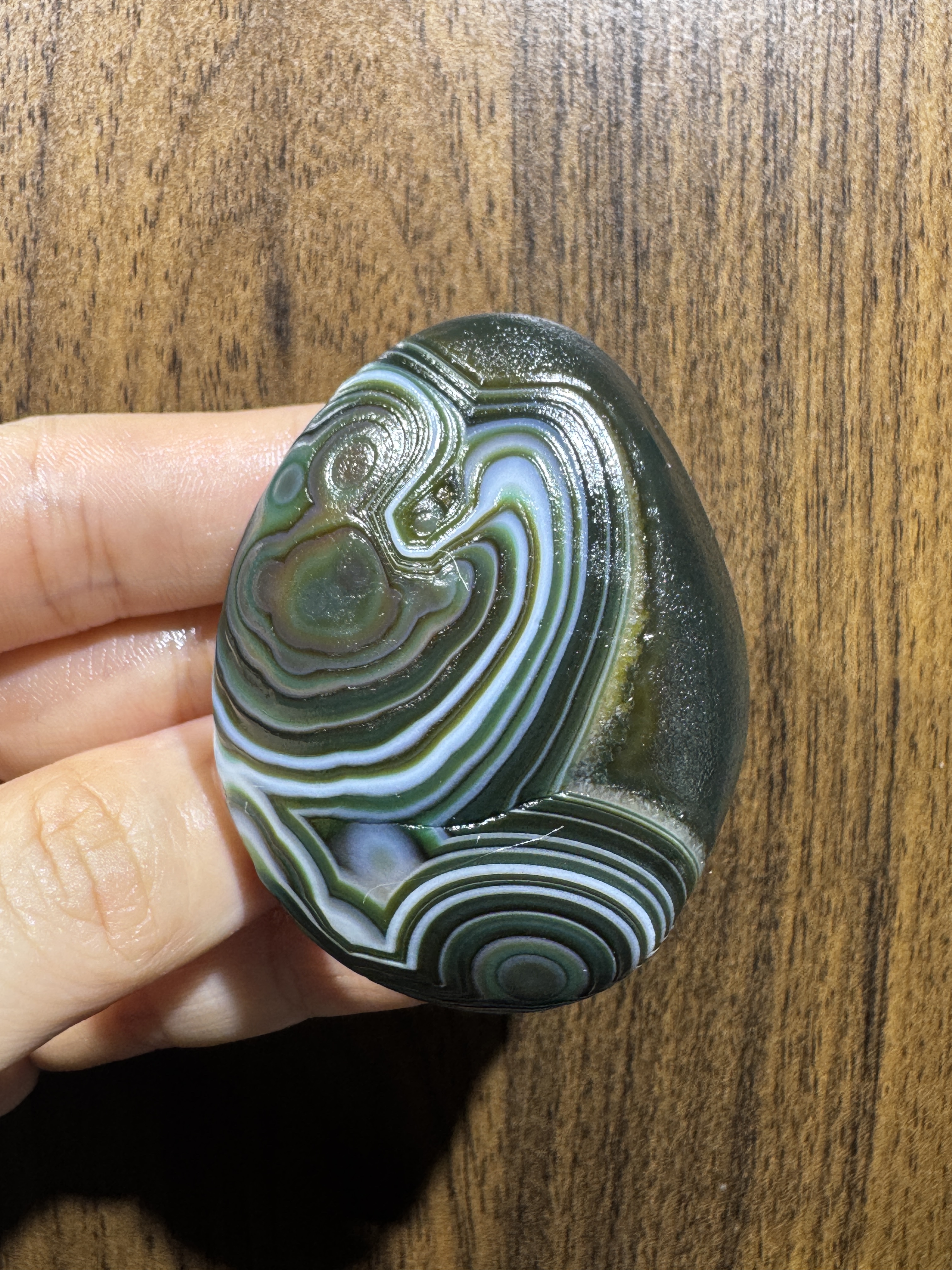 Mongolian Gobi flower‑eye agate（C52）2.24×1.77×0.98 in
