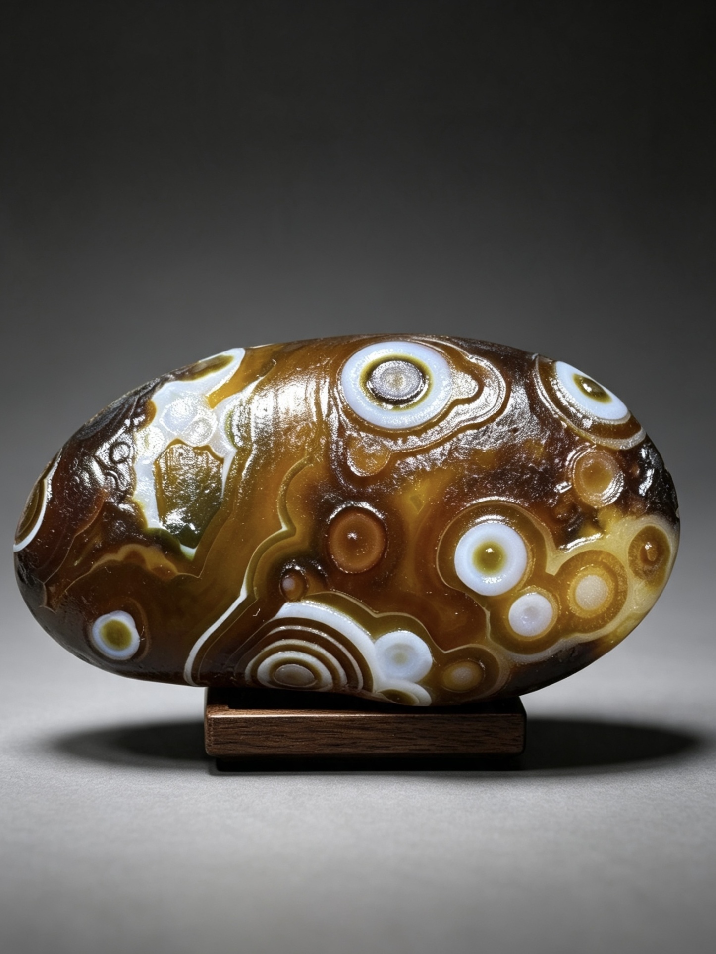 Mongolian Gobi flower‑eye agate（C55）2.56×1.38×0.79 in