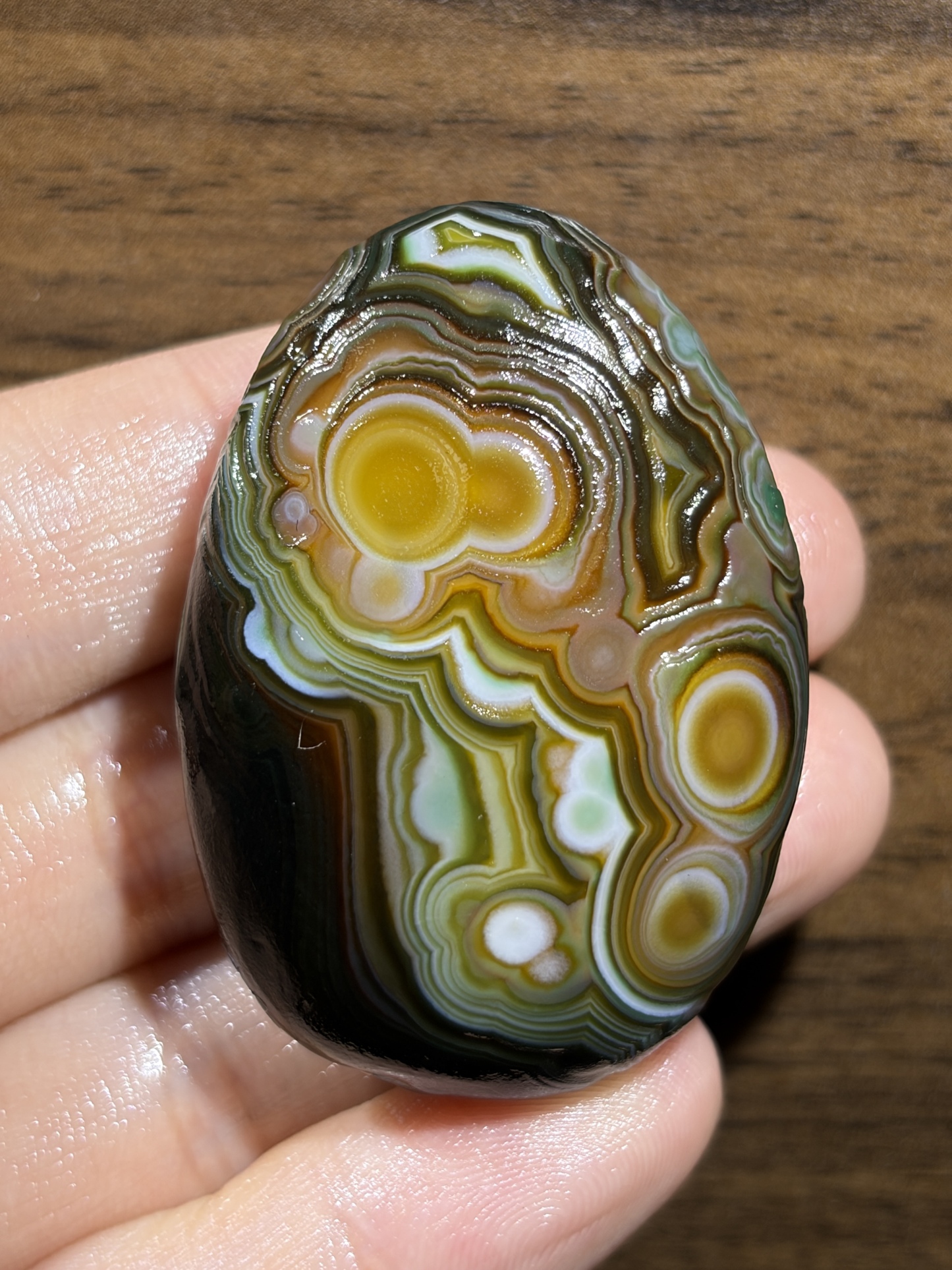 Mongolian Gobi flower‑eye agate（C13）1.97×1.38×0.87 in