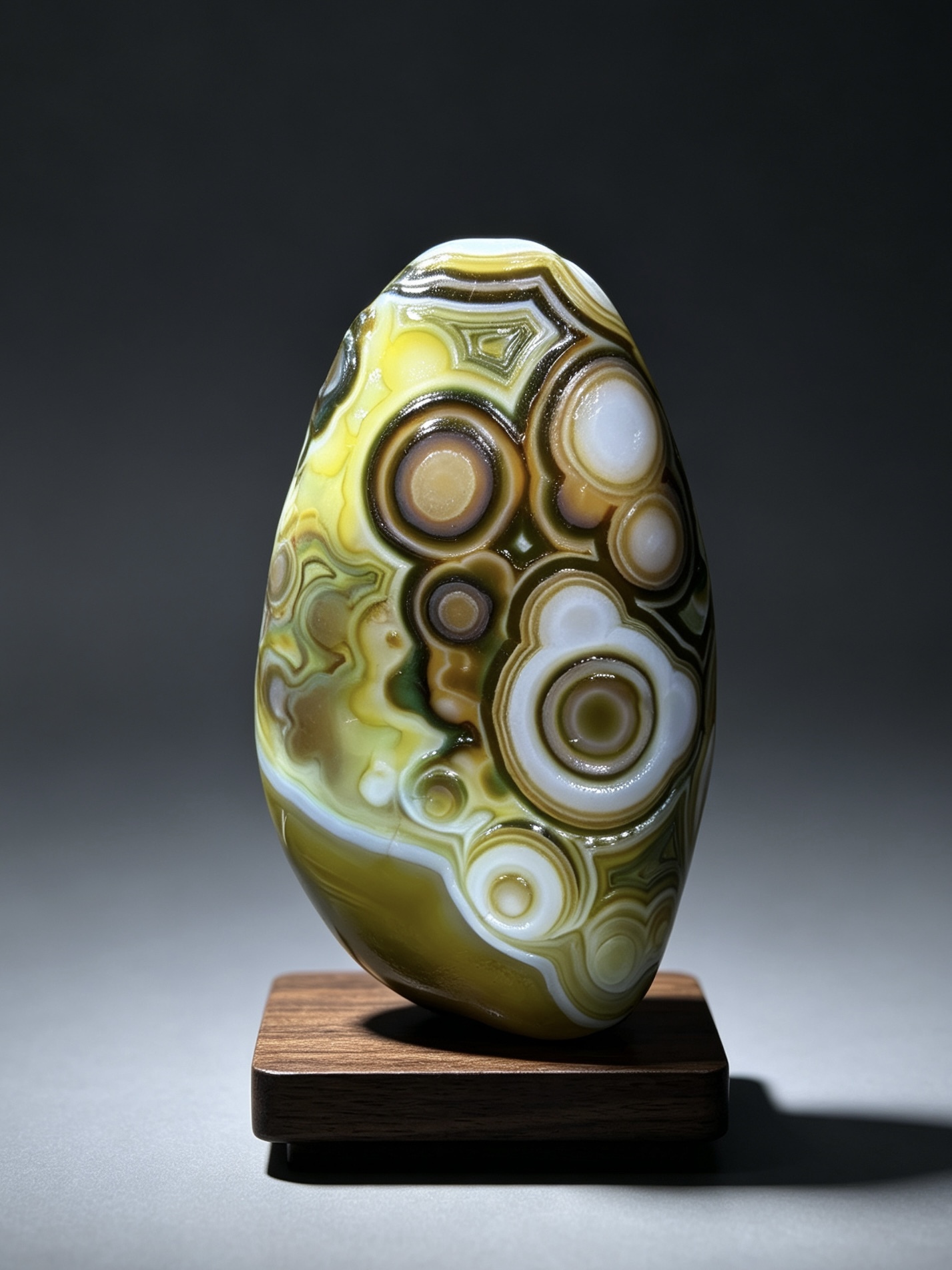 Mongolian Gobi flower‑eye agate（C12）2.68×1.50×1.10 in