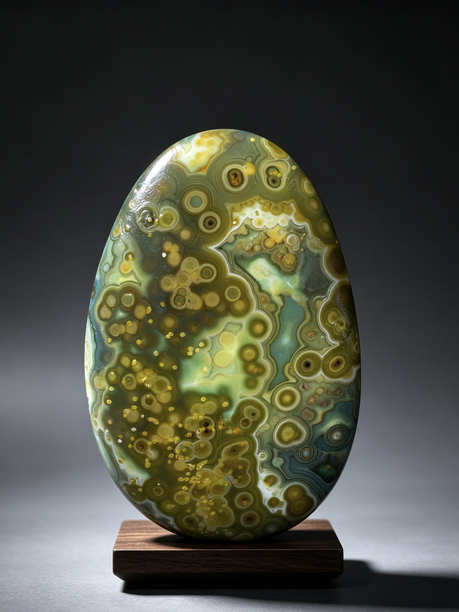 Mongolian Gobi flower‑eye agate（E3）5.12×3.07×1.10 in