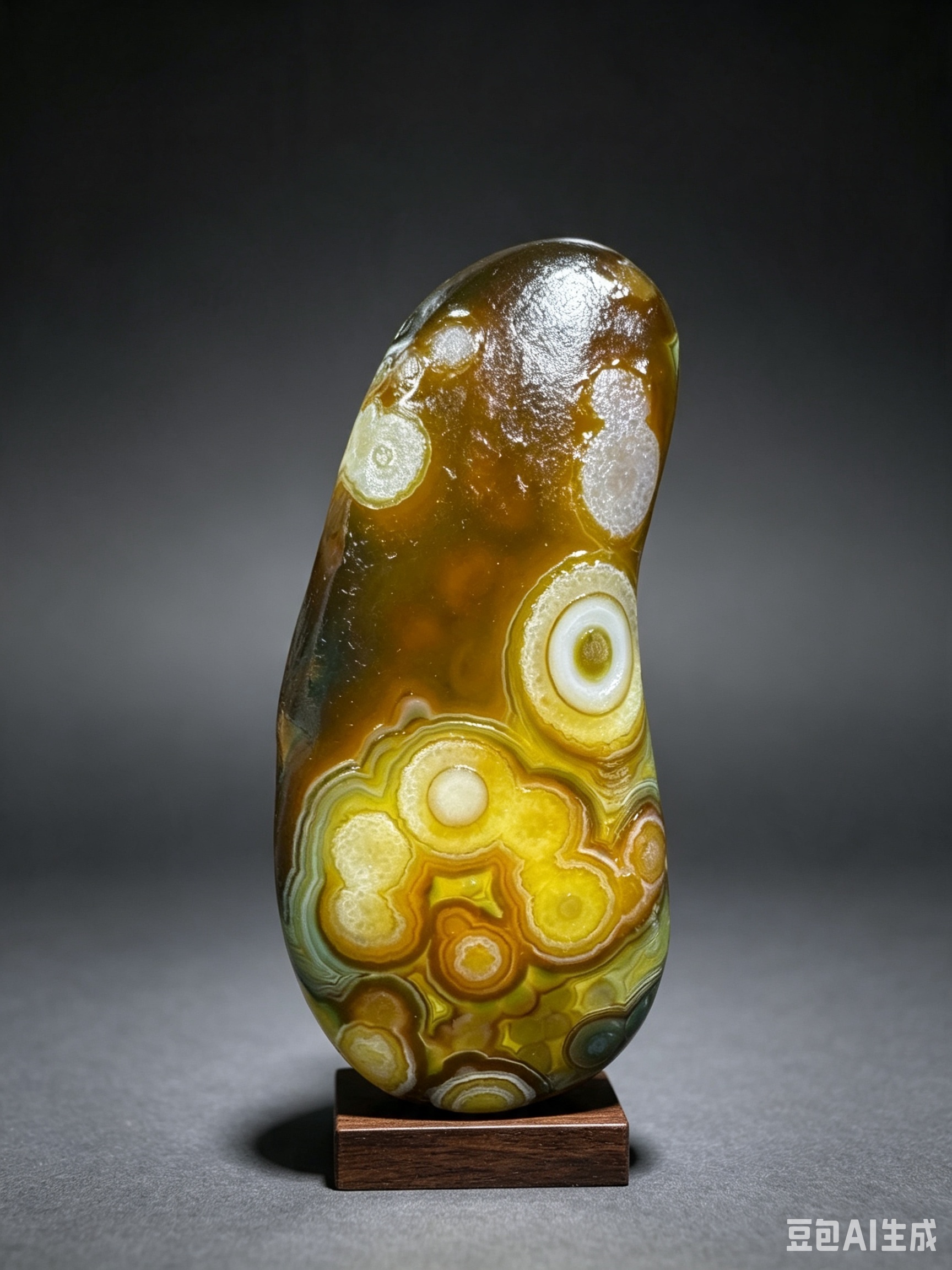Mongolian Gobi flower‑eye agate（C48）2.95×1.34×0.71 in