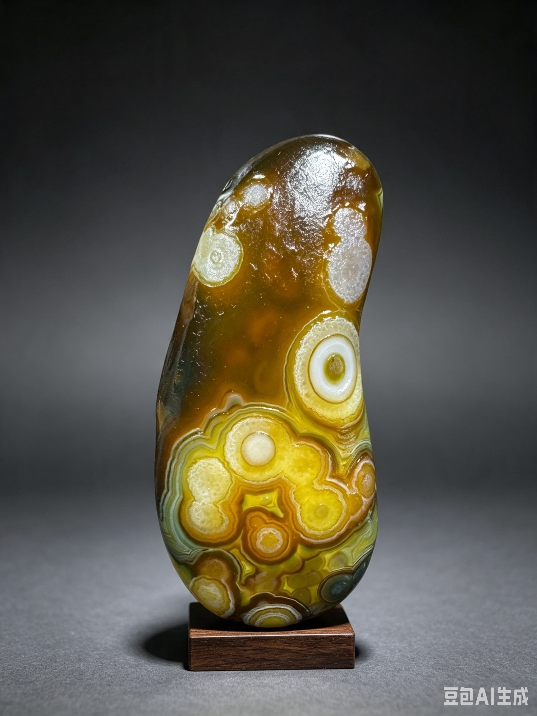 Mongolian Gobi flower‑eye agate（C48）2.95×1.34×0.71 in