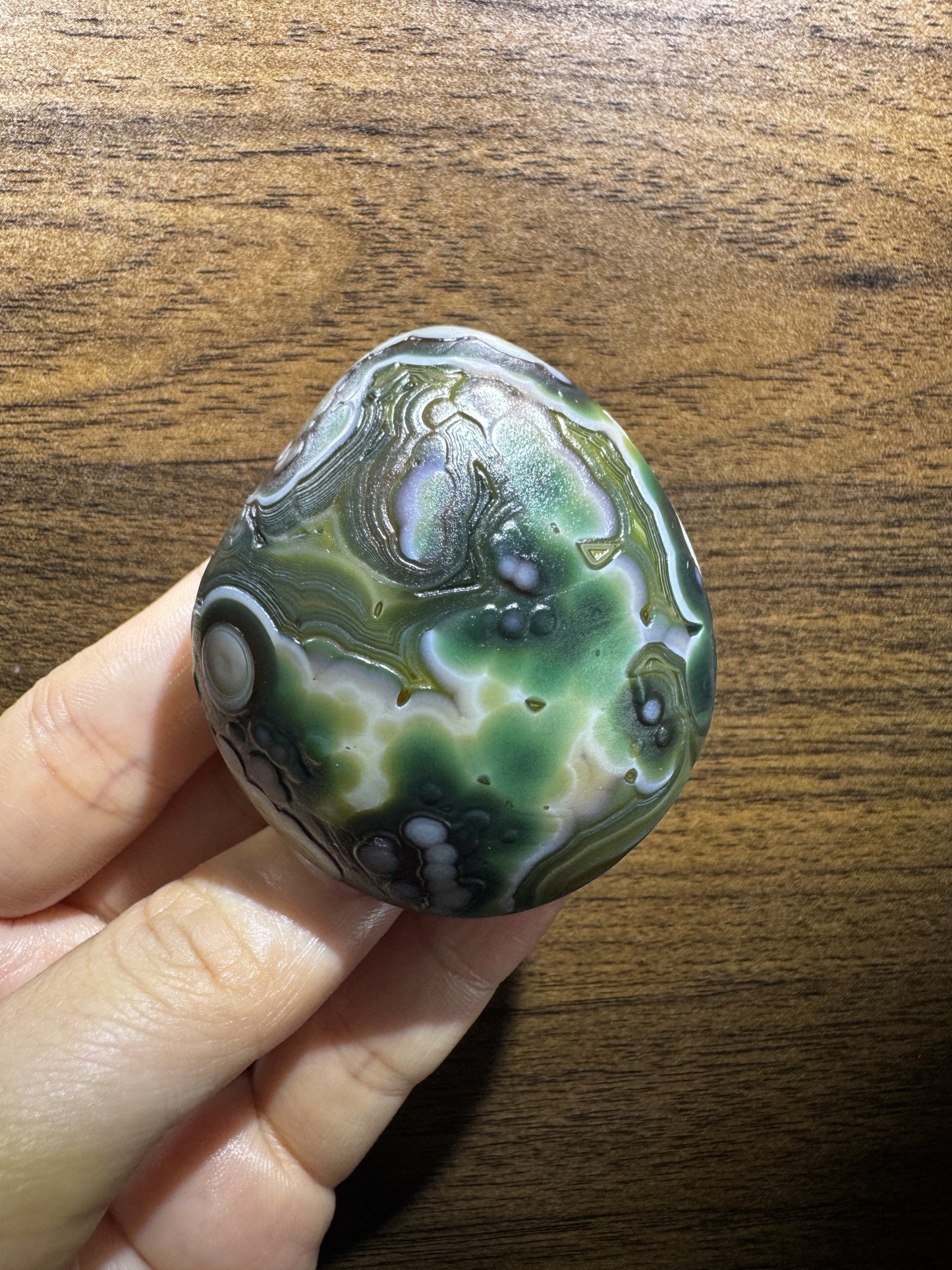 Mongolian Gobi flower‑eye agate（C47）2.28×1.97×0.98 in