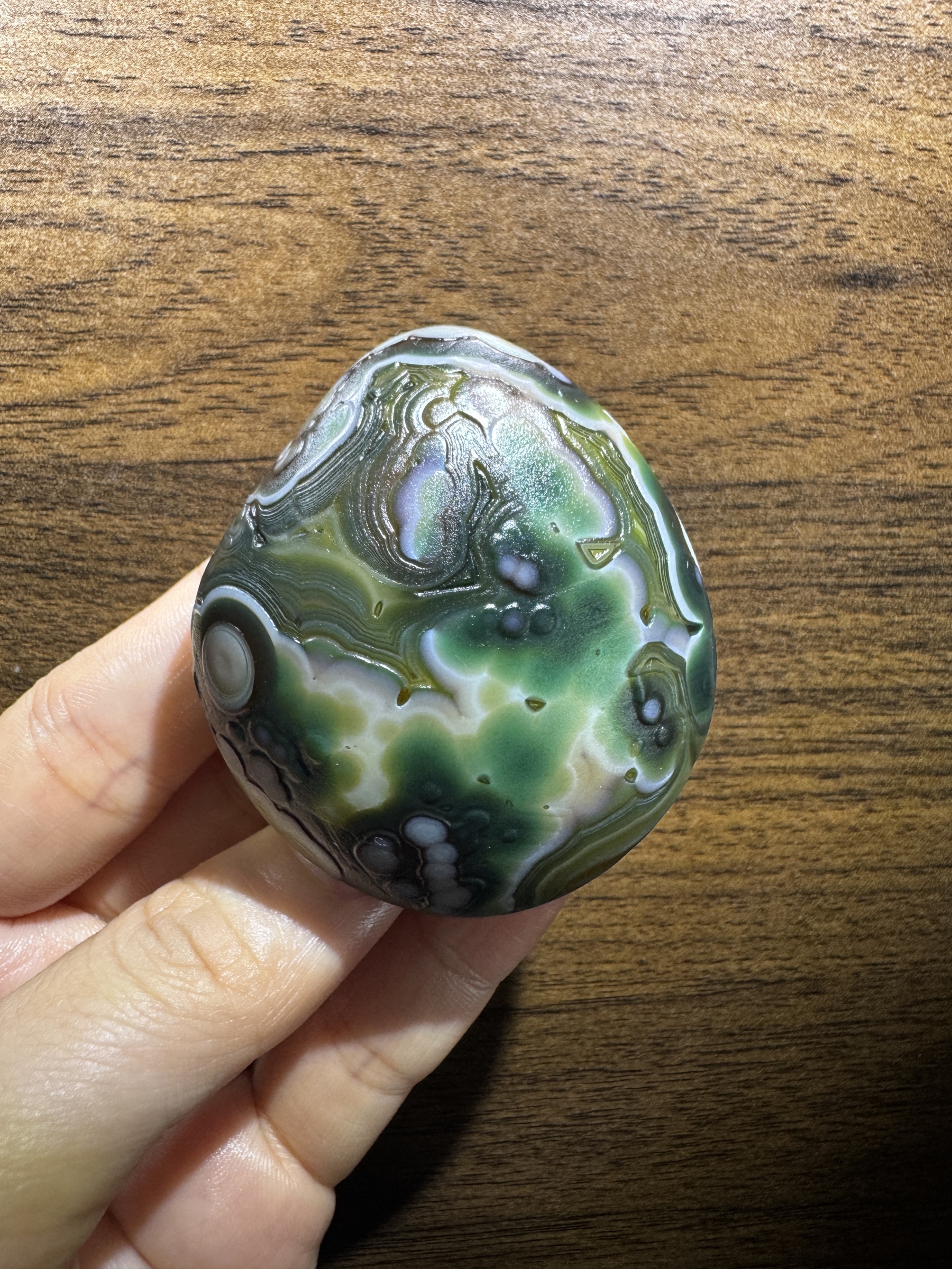 Mongolian Gobi flower‑eye agate（C47）2.28×1.97×0.98 in